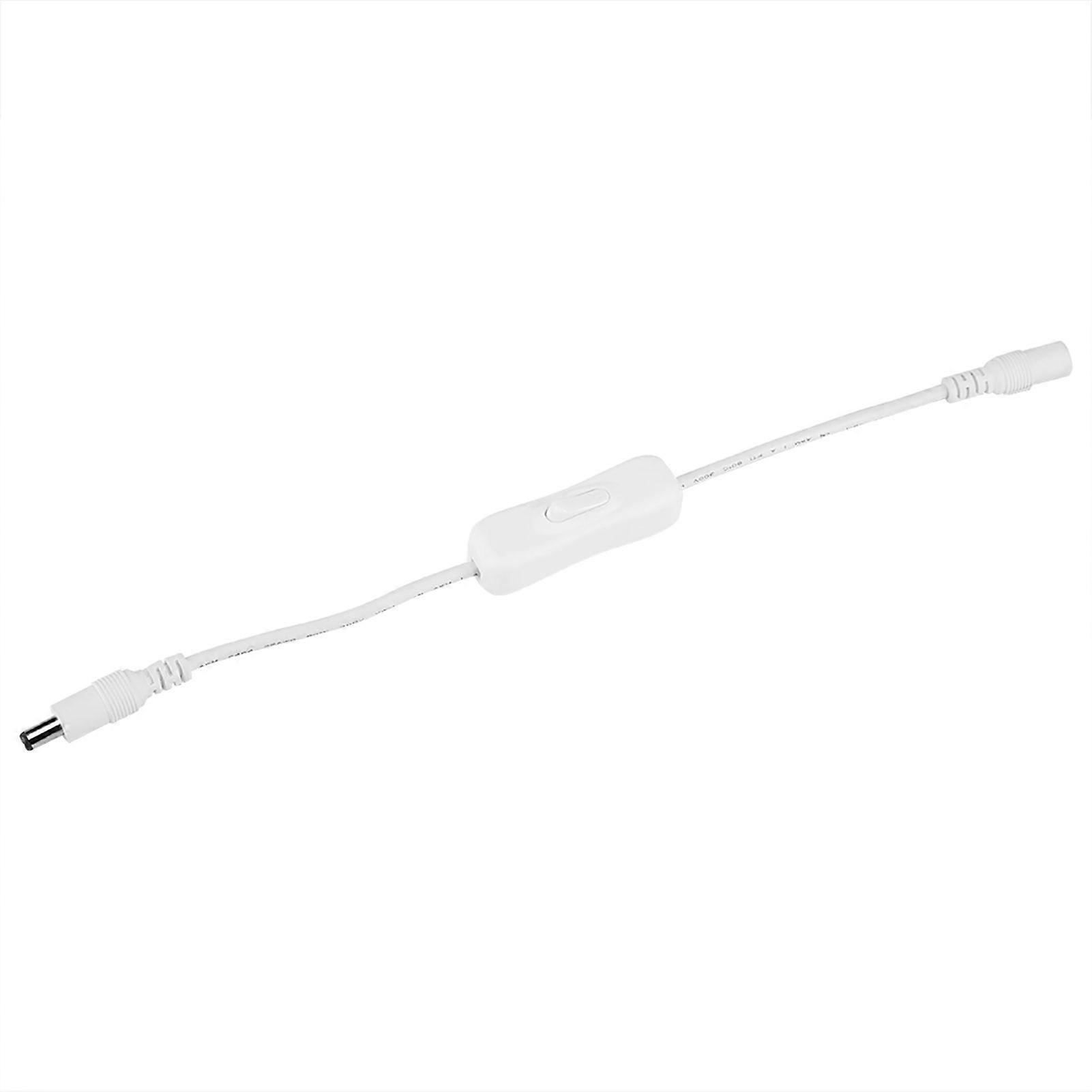 5Pcs 28.5cm DC Power Adapter Connector Inline with ON/OFF Switch for LED Strip Lights WhiteYMJJ