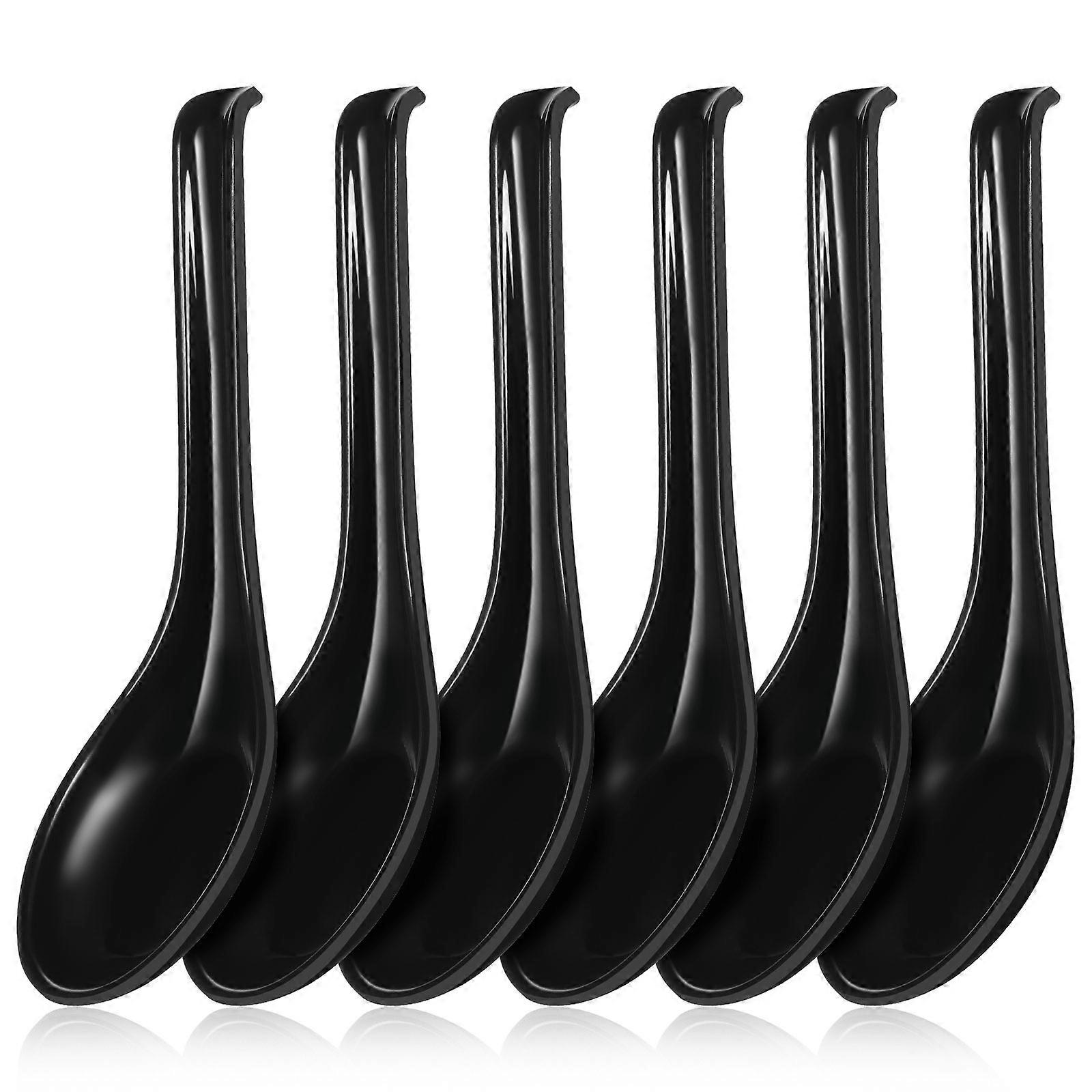 Small Restaurant Soup Spoons Japanese Style Tableware for Home Restaurant 6Pcs Frosted Surface Hook Design