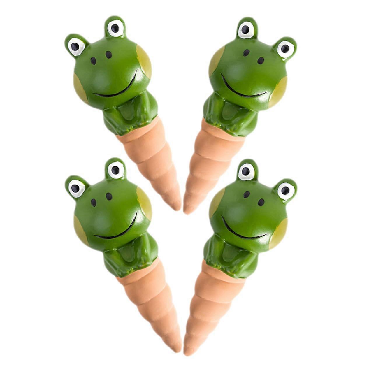 Plant Watering Spikes Set of 4 Red Ceramic Tips for Indoor Potted Plants - Drip Irrigation System