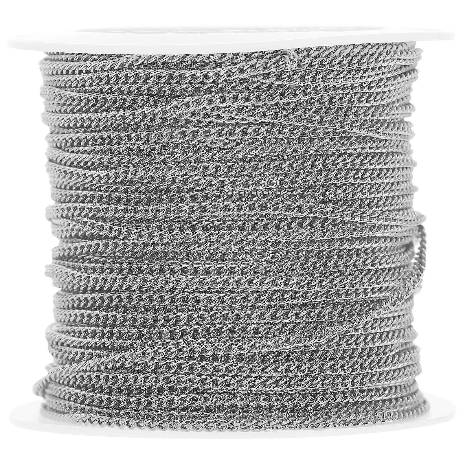 Silver Copper Chain for DIY Jewelry Craft with Durable Quality and Details 1 Roll