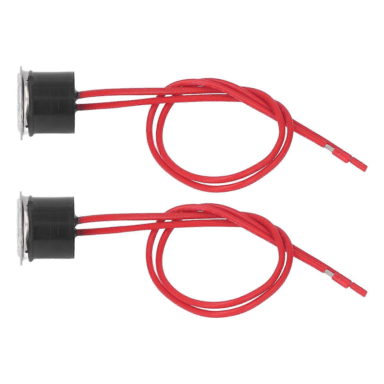 2 Pcs Thermal Control Switch Waterproof Bimetallic Sensor Quick Response Thermostat Temperature Switch 10A 250V