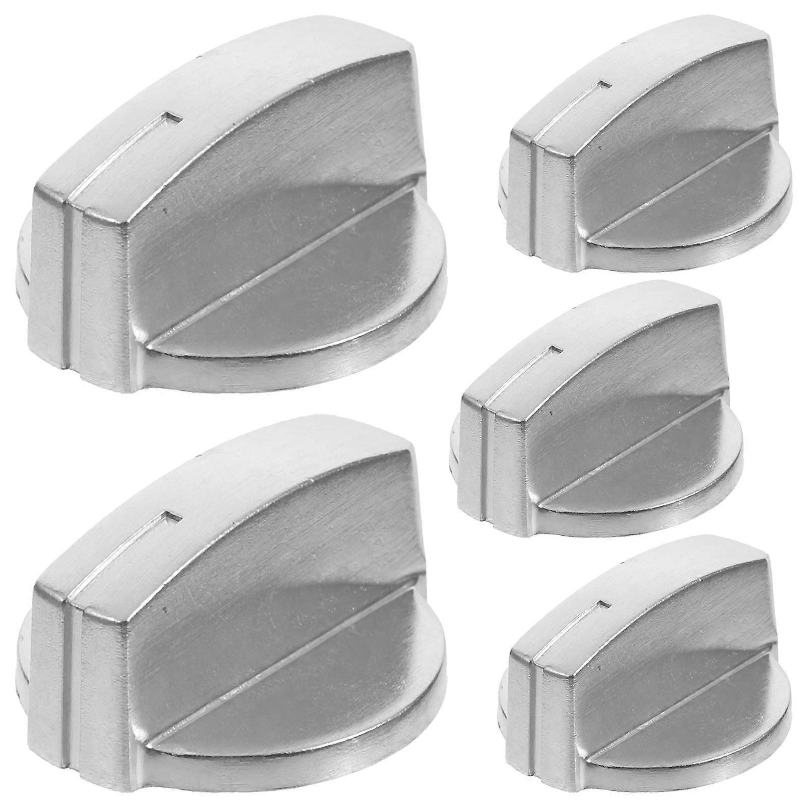 Home Stove Knobs Flow Cooks Silver 3.80X3.80X2.30CM 5Pcs