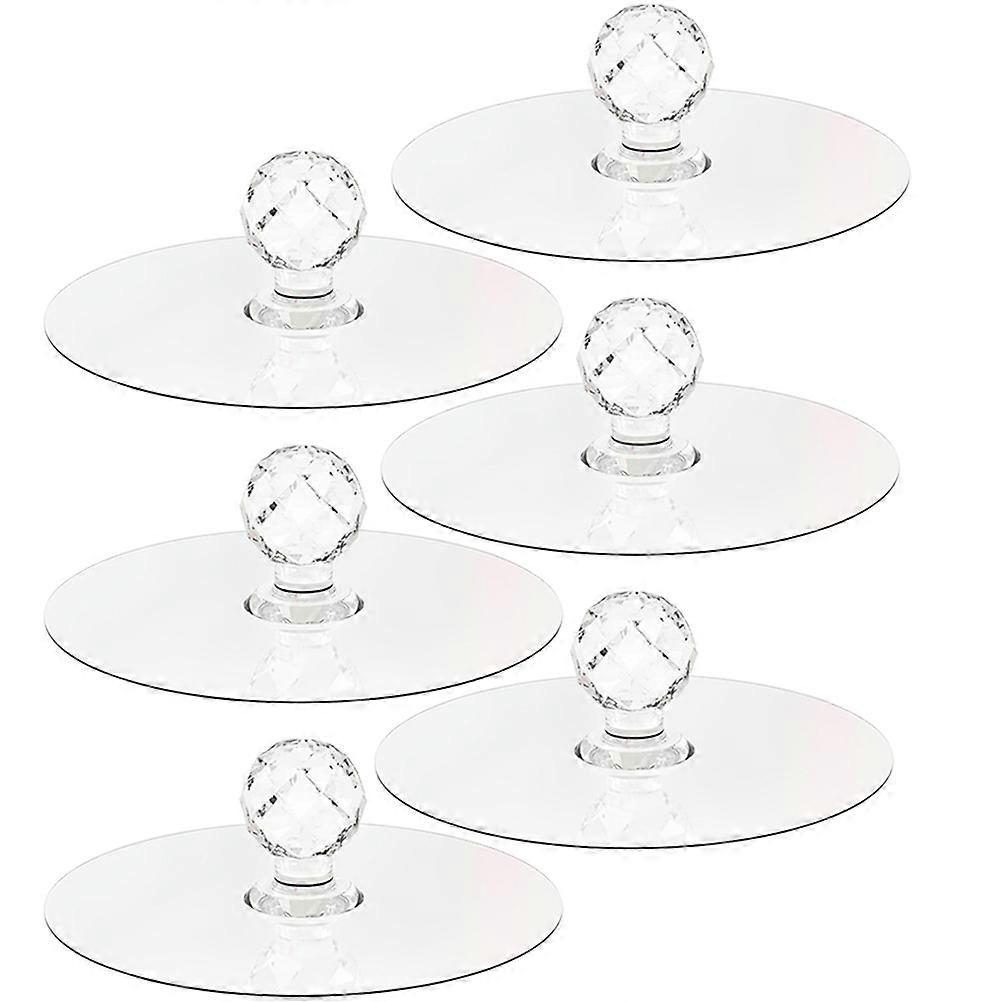 Adhesive Hooks Wardrobe Knobs Crystal Door Knobs Transparent 5x5cm Self-Adhesive Installation 6Pcs