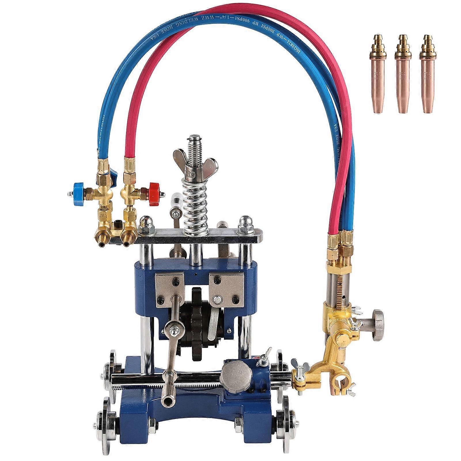 CG2-11Y Manual Pipe Cutting Machine, 0.2"-2" Thick Pipe Beveling Machine with 82-in Chain, 0-45 Adjusted Angle Gas Cutting Machine