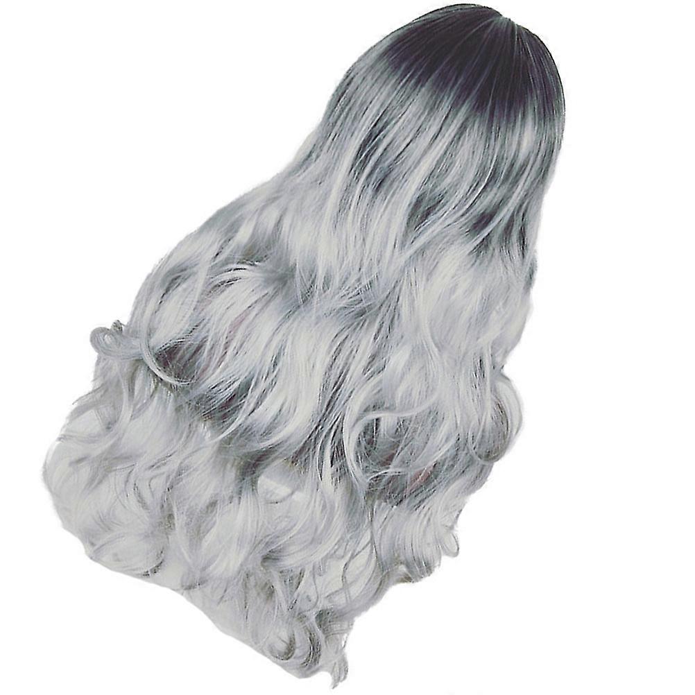 Fashion Woman Hair Cover Made of High Temperature Fiber Dark Grey for Decor 24 Inch