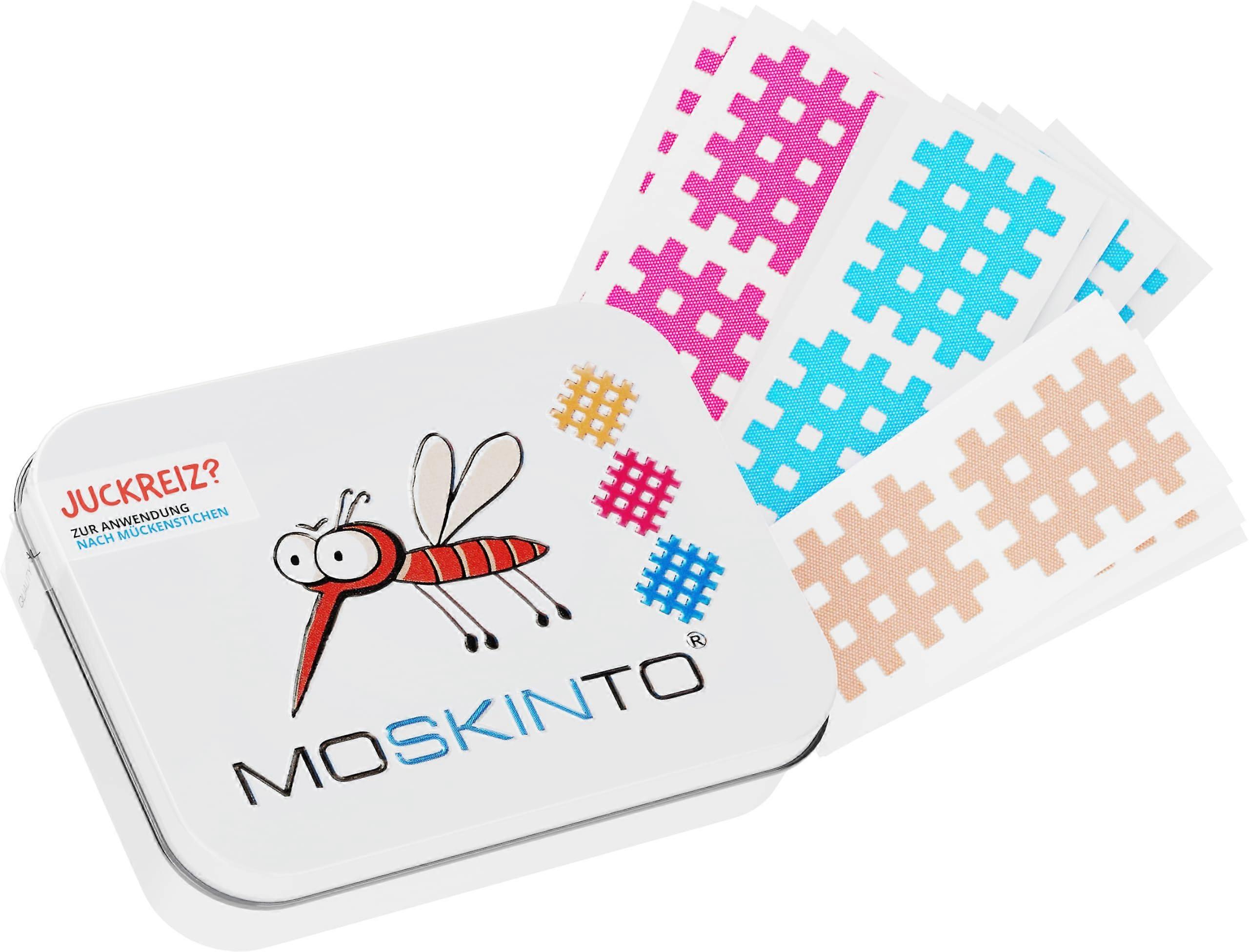 Mosquito Plasters Family Pack - 42 Colorful, Waterproof Plasters for Mosquito and Bug Bites Relief in Tin