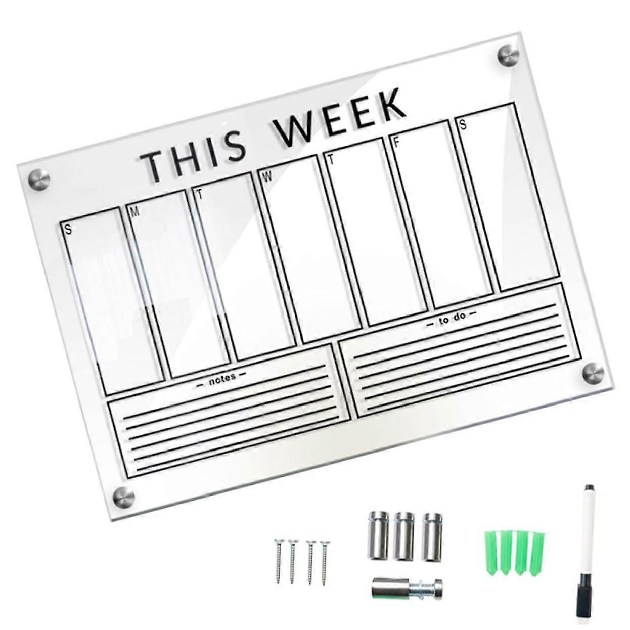 1 Set Weekly Plan Message Board Whiteboard for Children Erasable