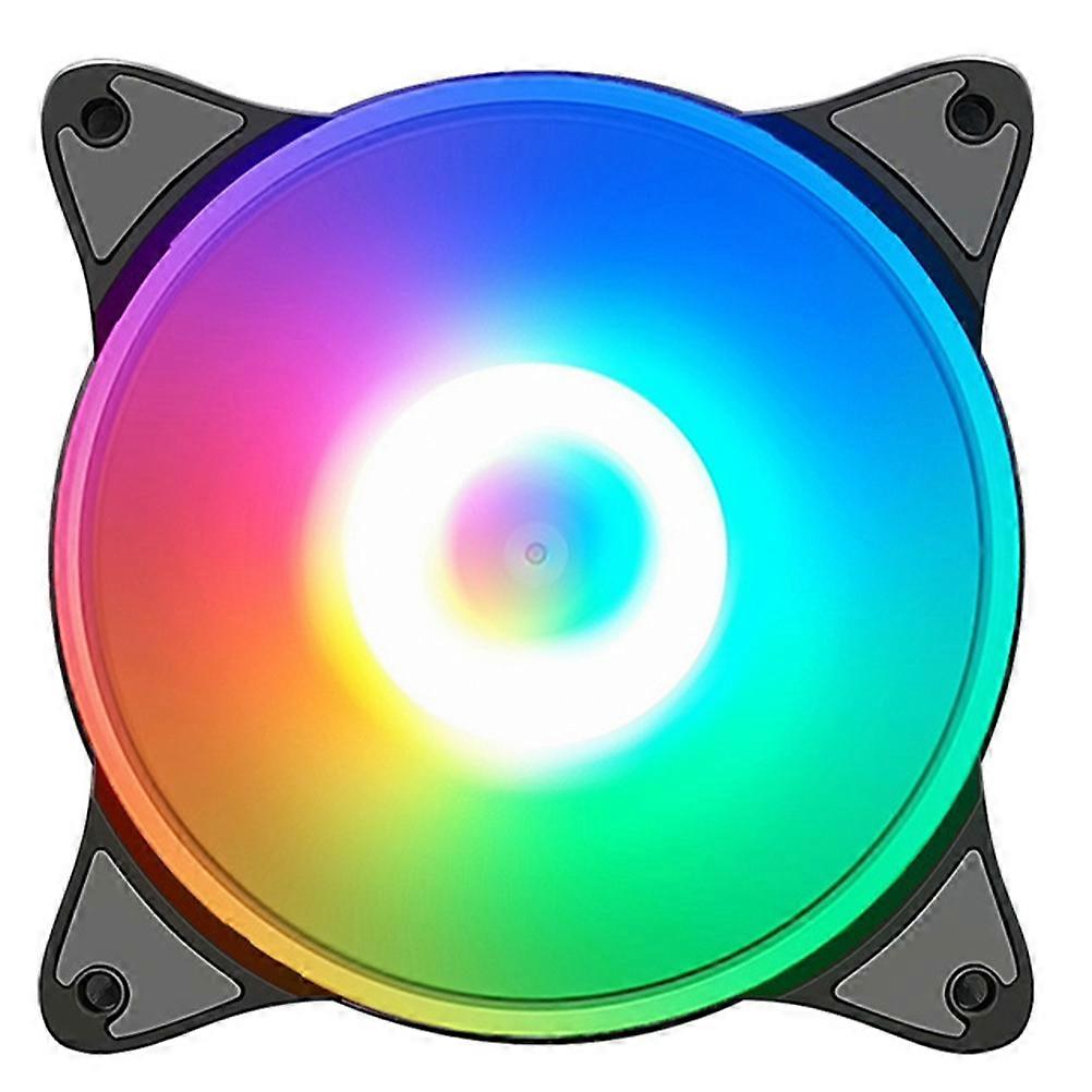 Desktop Case Fan Technological Style For Computer Cooling 12cm Colorful Lighting 4.7×4.7×1in 1Pack