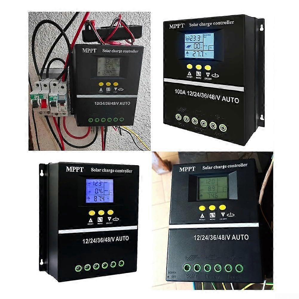 DC 12 V/24 V/36 V/48 V large LCD display, solar charge controller, MPPT solar charge controller, intelligent battery controller (80 A) 80A.