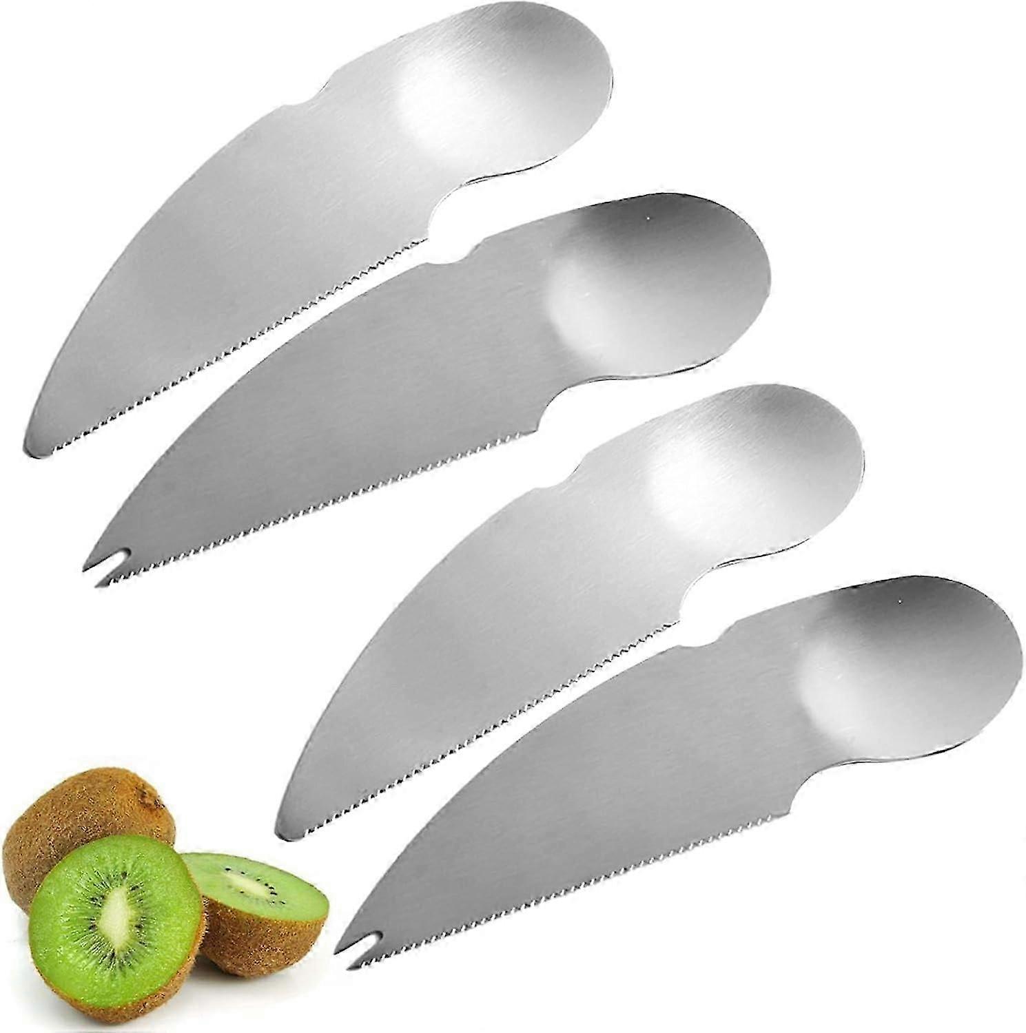 Cucchiaio Kiwi in acciaio inossidabile - Pratico strumento per la frutta (4 pezzi)