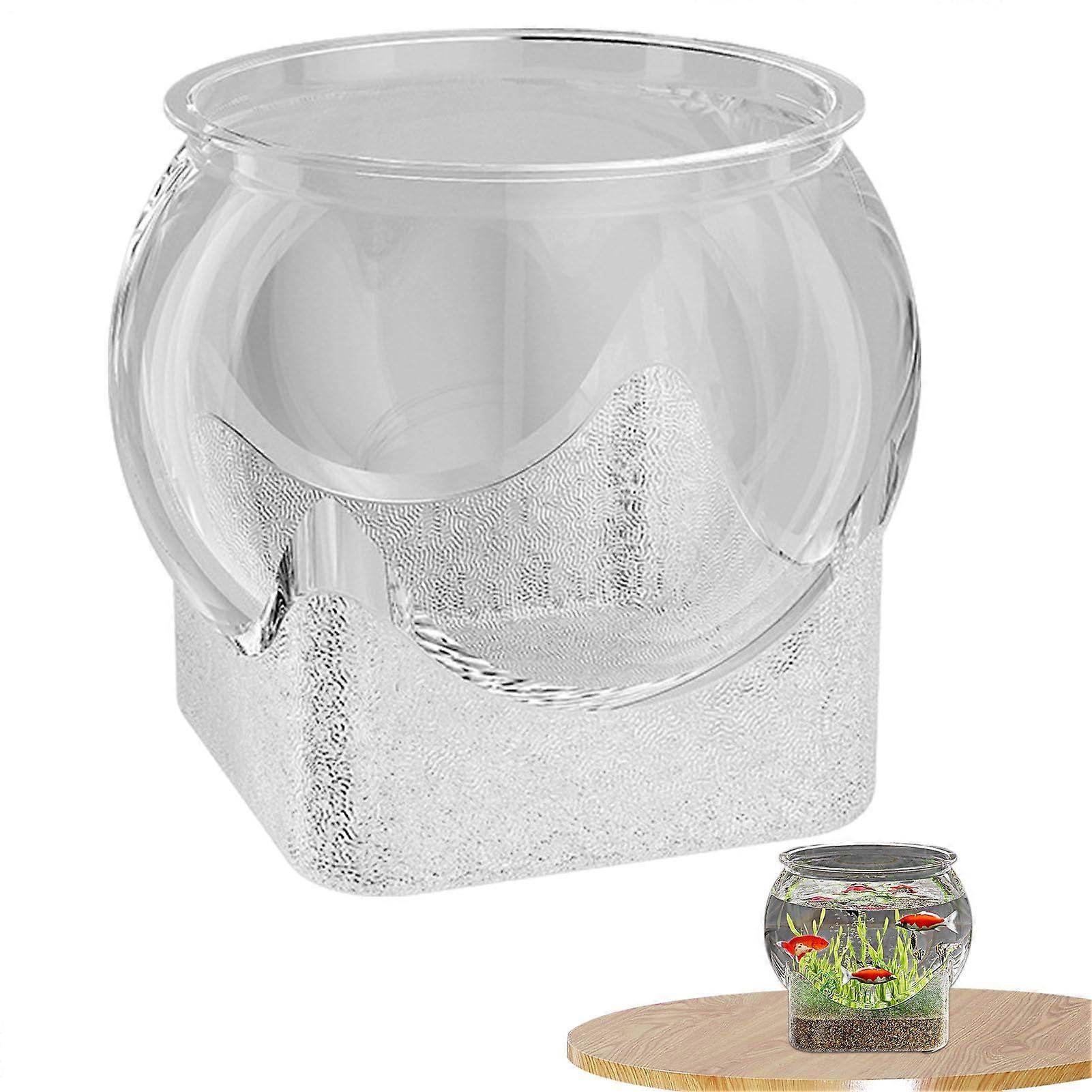 Fischschuessel Round Transparent Pet Fish Bowl Display, Durable Decorative Aquarium Vase For Betta Fish, Small/Medium Size