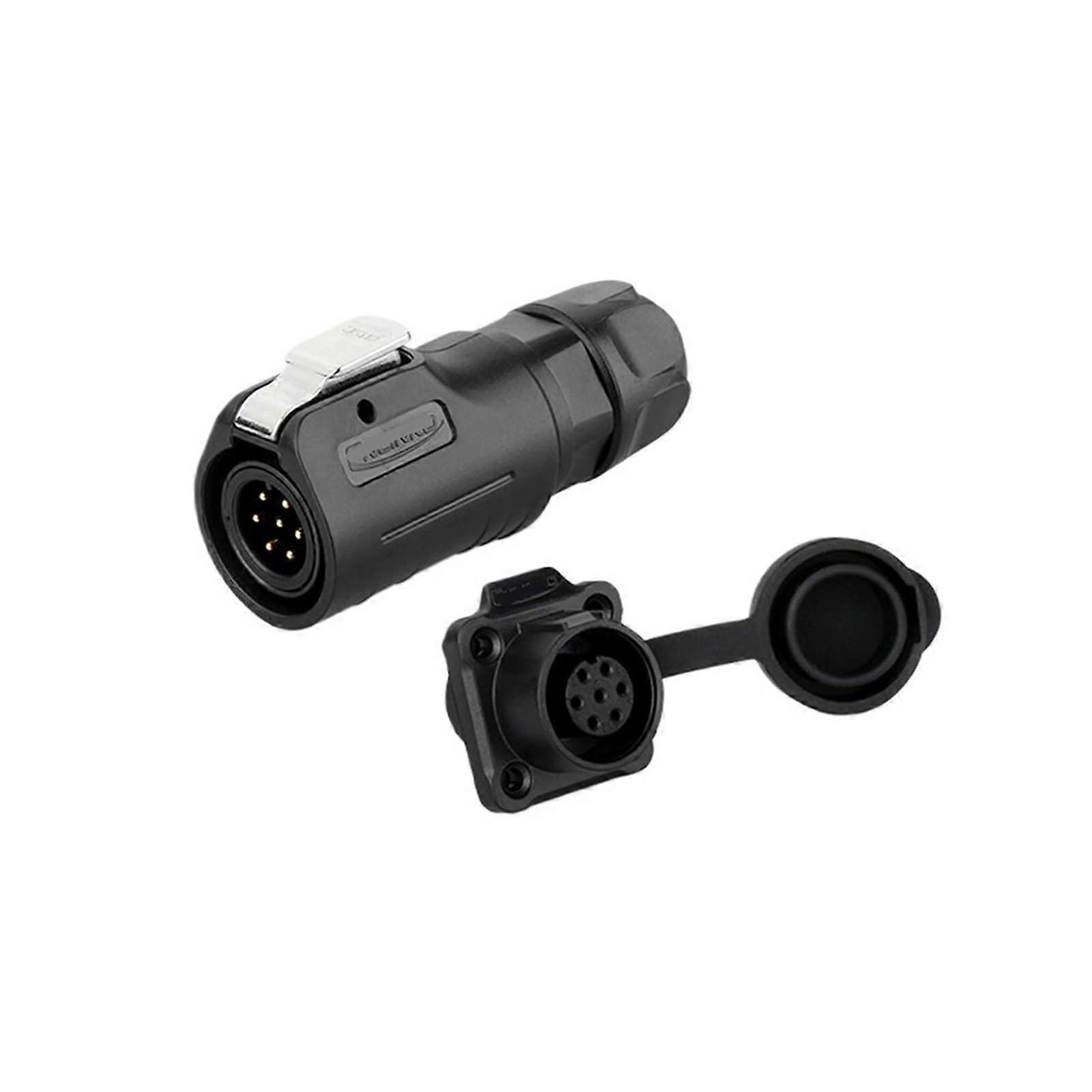 LP12 Aviation Plug And Socket 8-Pin IP68 Connector, Flange Mount, Miniature Circular, 3A