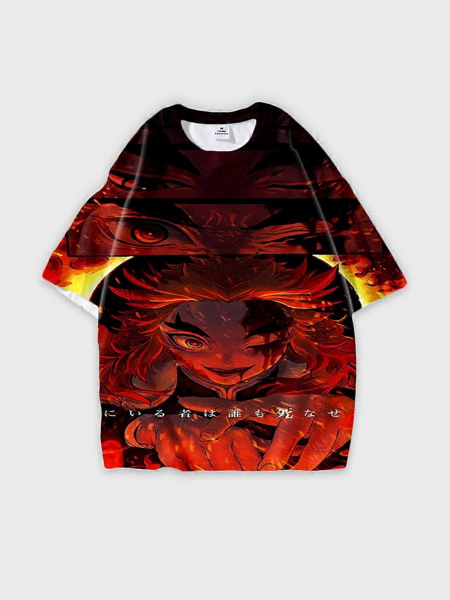 T-shirt round neck Character Pattern loose short sleeve P1416