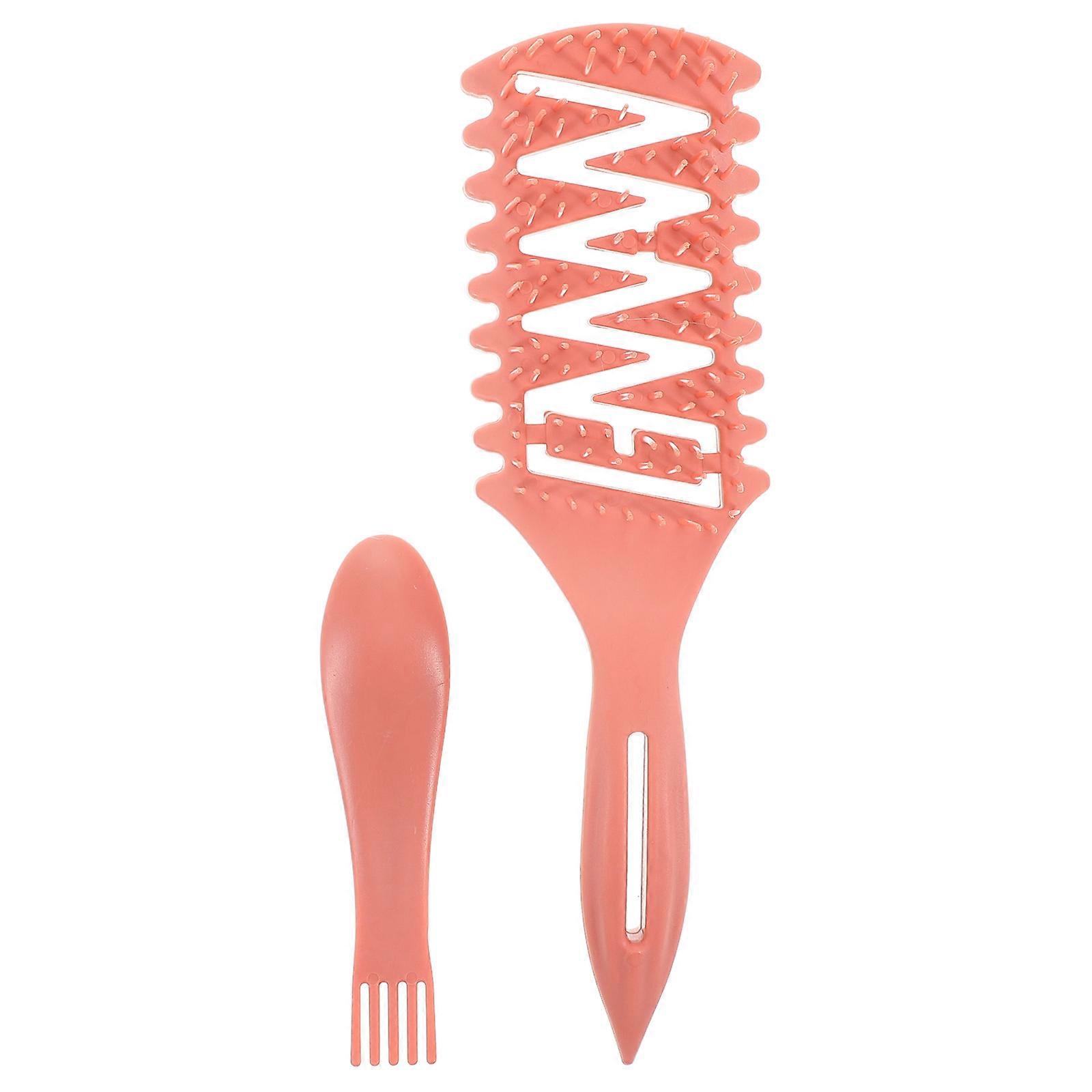 2PCS Versatile Hairbrush with Pointed Tail for Curly Hair Styling and Paint Tube Dispenser in