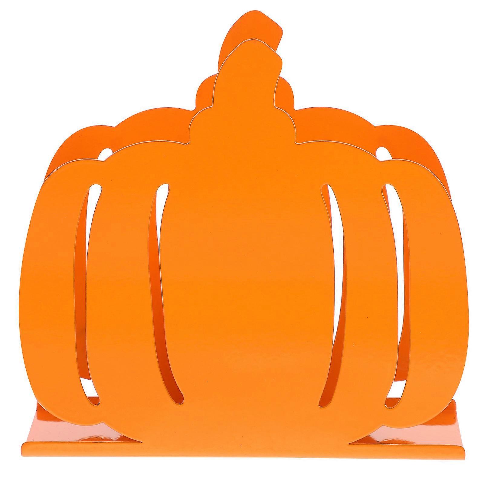 Orange Iron Pumpkin Napkin Holder for Decor Practical and 6 x 4.5 x 9 inches