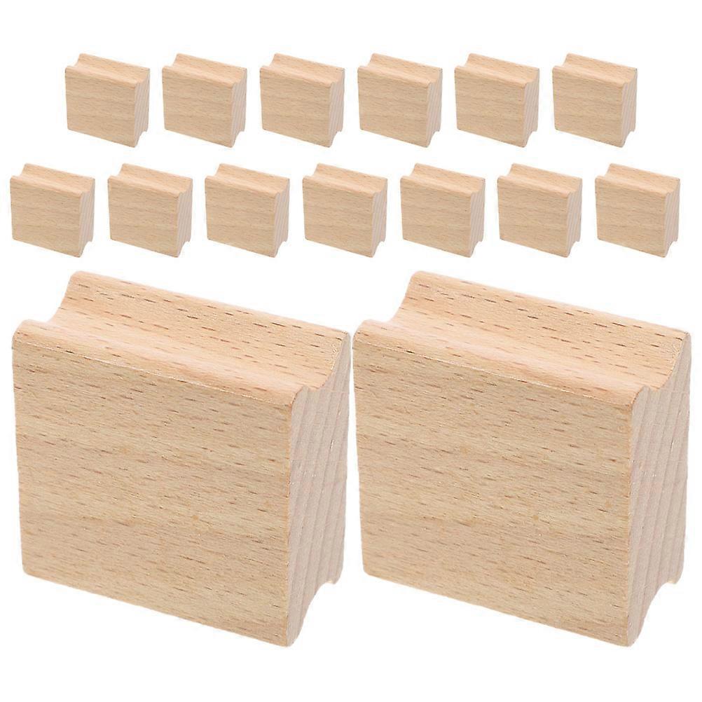 15pcs Blank Stamps for DIY Crafting – Natural Beech Wood Seals for Scrapbooking & Creative Projects – Precision Design with User Friendly Grooved
