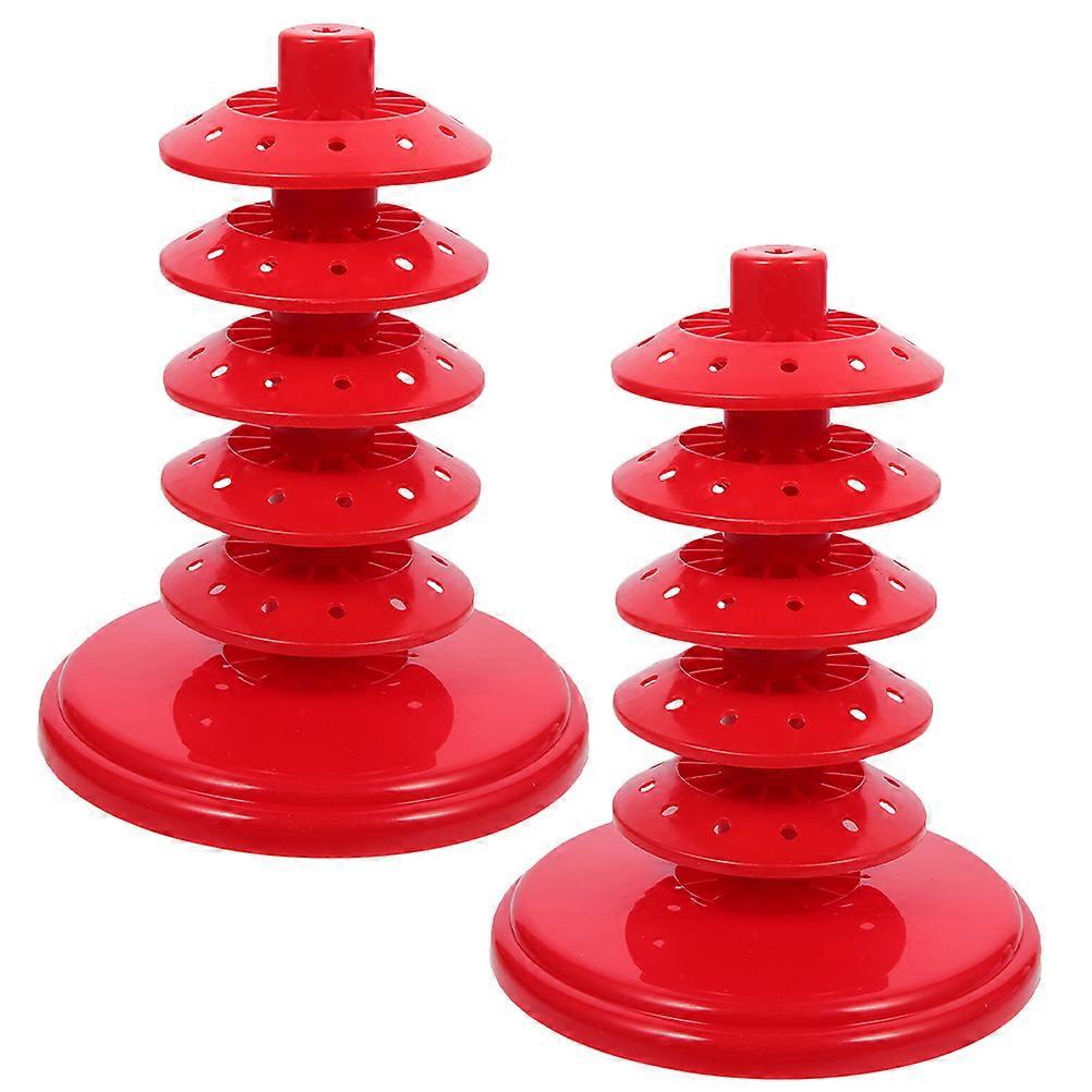 Adjustable Lollipop Stand Red Multi Layer Candy Holder Smooth Base Height Adjustable Stable Desktop Display Convenient Storage