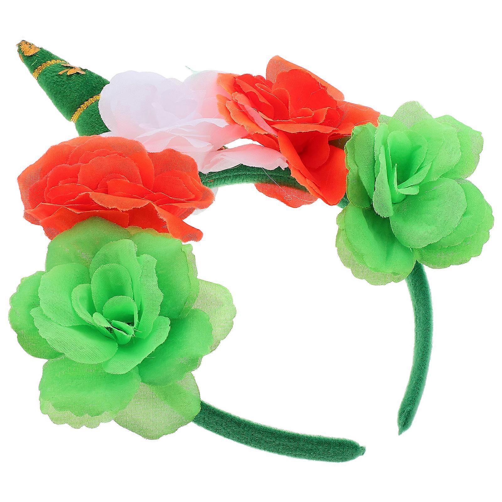 Unicorn Headband with Flower Design for Women and Girls Comfortable Cloth Material Multi Color Fits All Occasions 7 Inches
