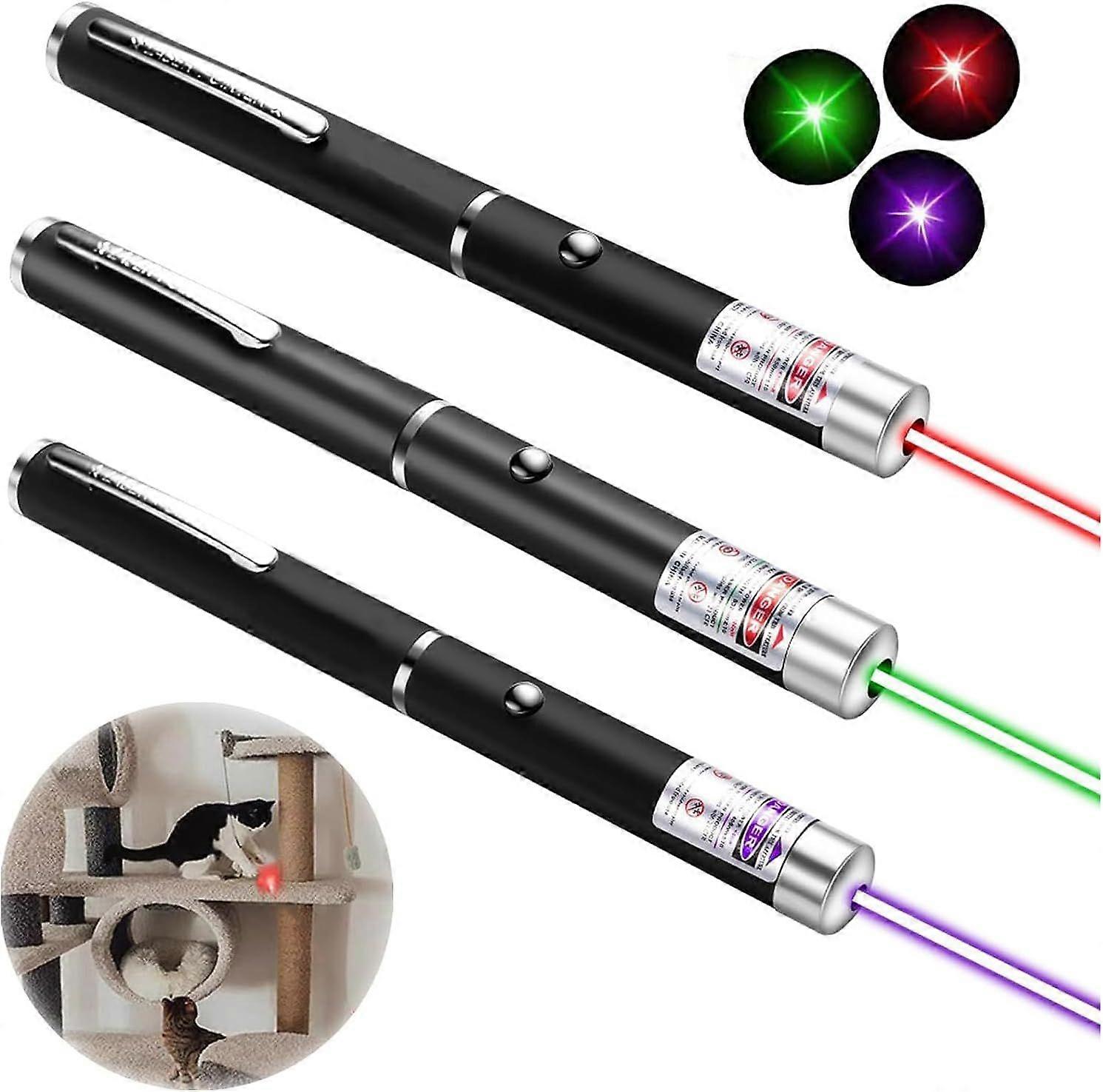 2025 Newest Red Green Violet Pointer Dog for Cats (Pack of 3), Pet Light Toys