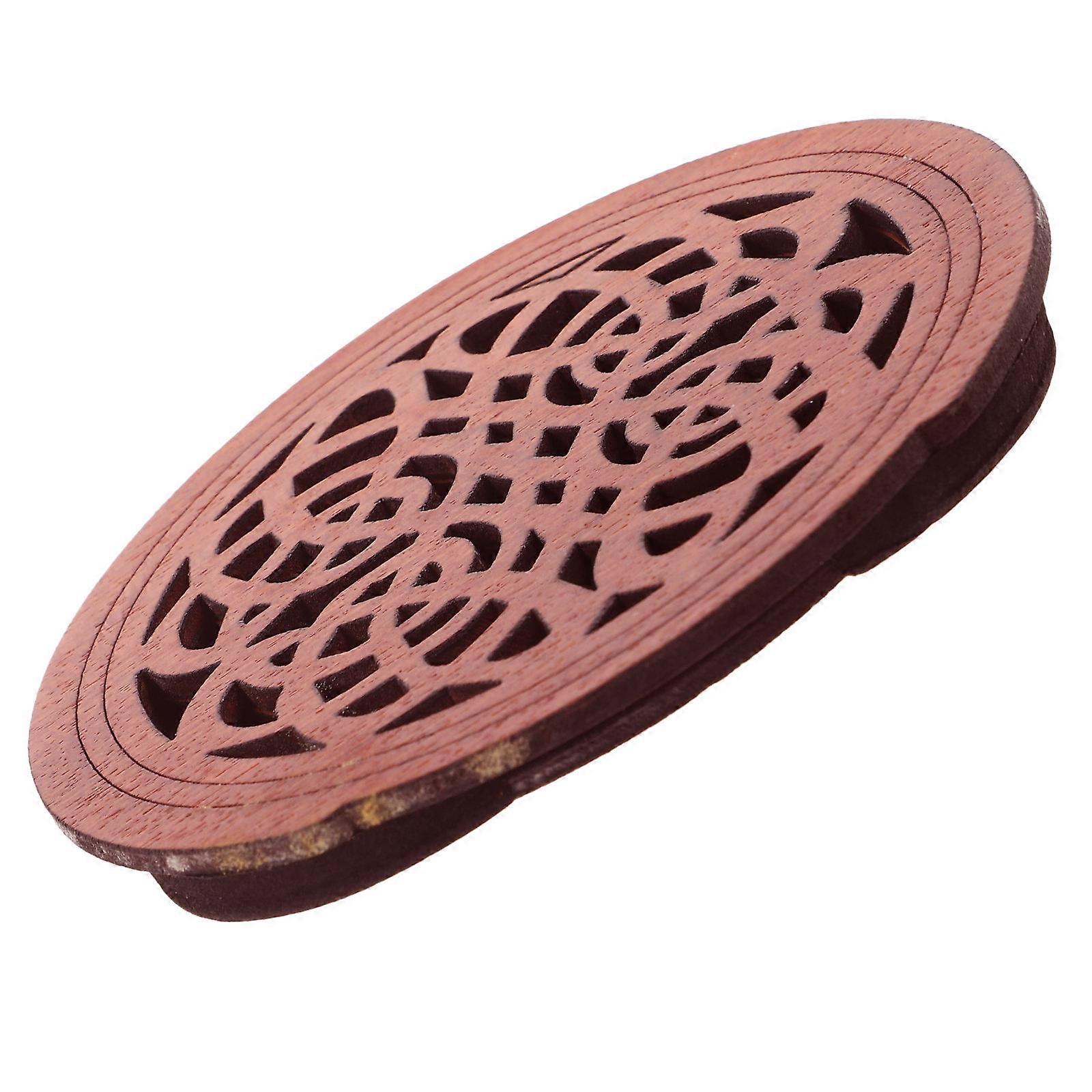 Wooden Guitar Sound Hole Cover with Carved Pattern Feedback Blocker and Resonator for Noise Reduction and Whistle Prevention in Live Performance