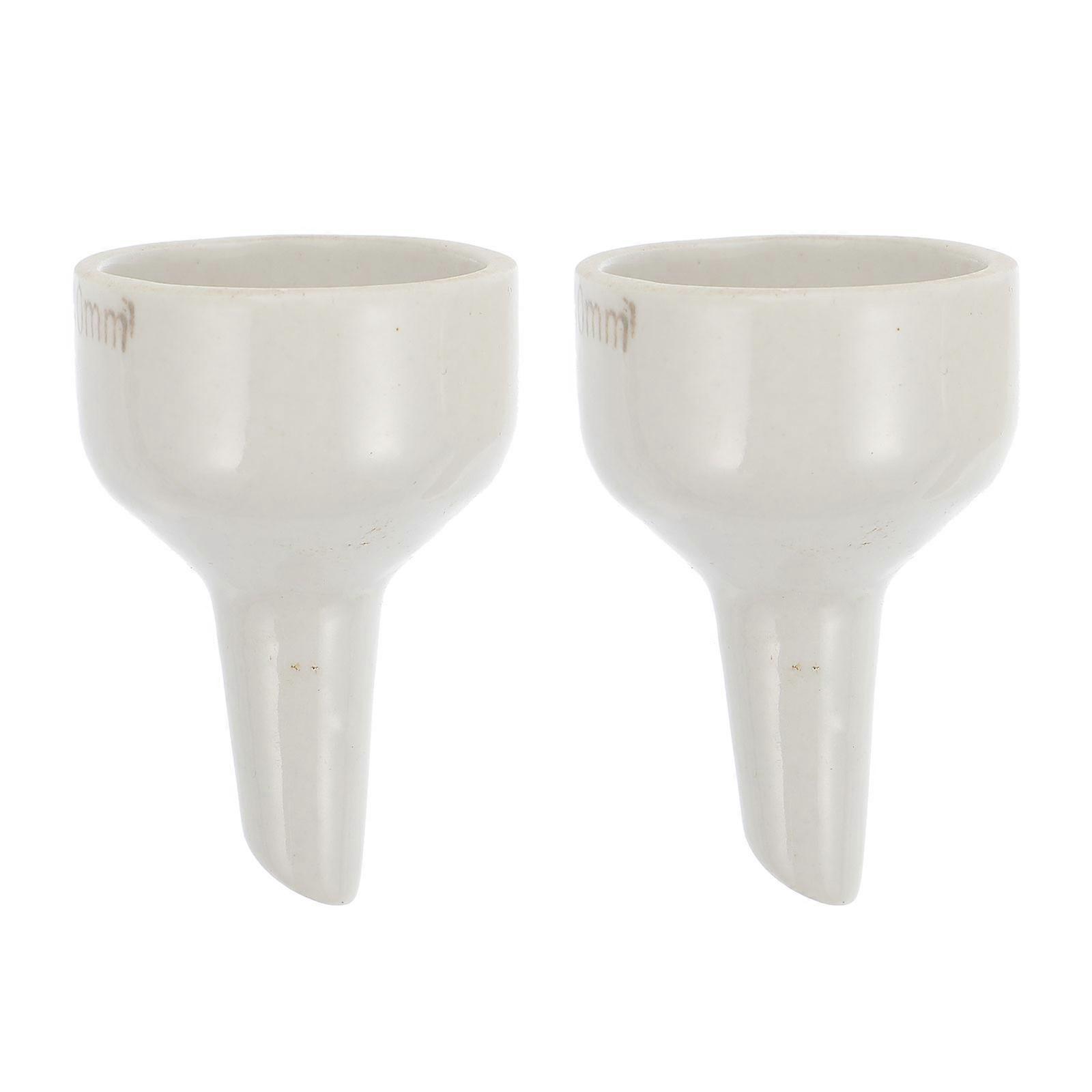Ceramic Funnel for Laboratory Use 2pcs White Synthetic Material with High Temperature Resistance