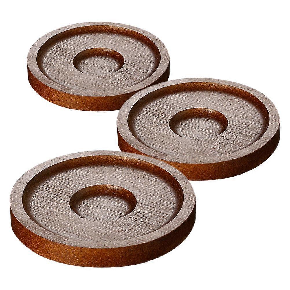 Cup Mat For Drinks Wooden Coaster Table Decoration Round Shape Home Use 3Pcs