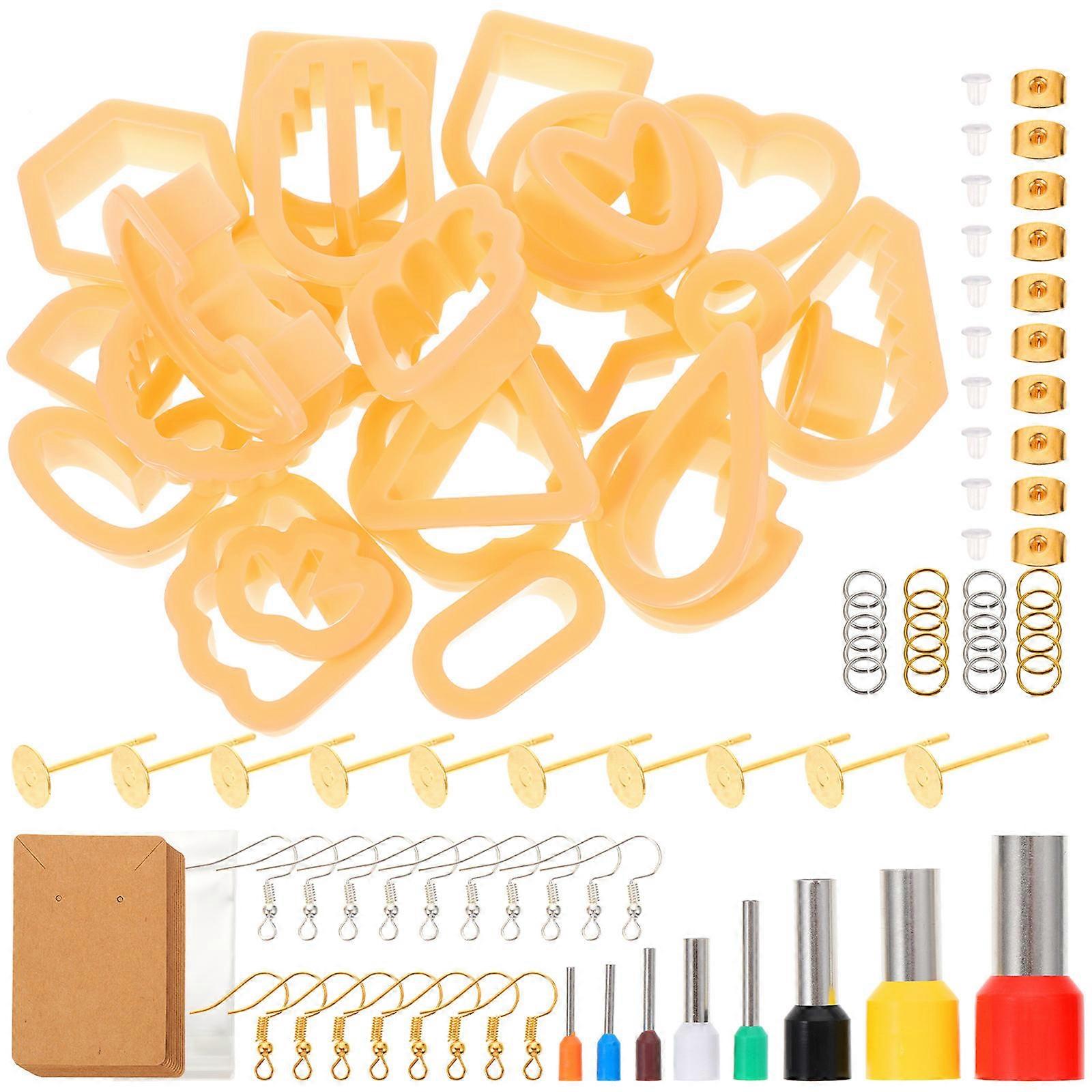 Polymer Clay Tool Kit For Jewelry Making Beginners In Orange With Handmade Design 1 Set
