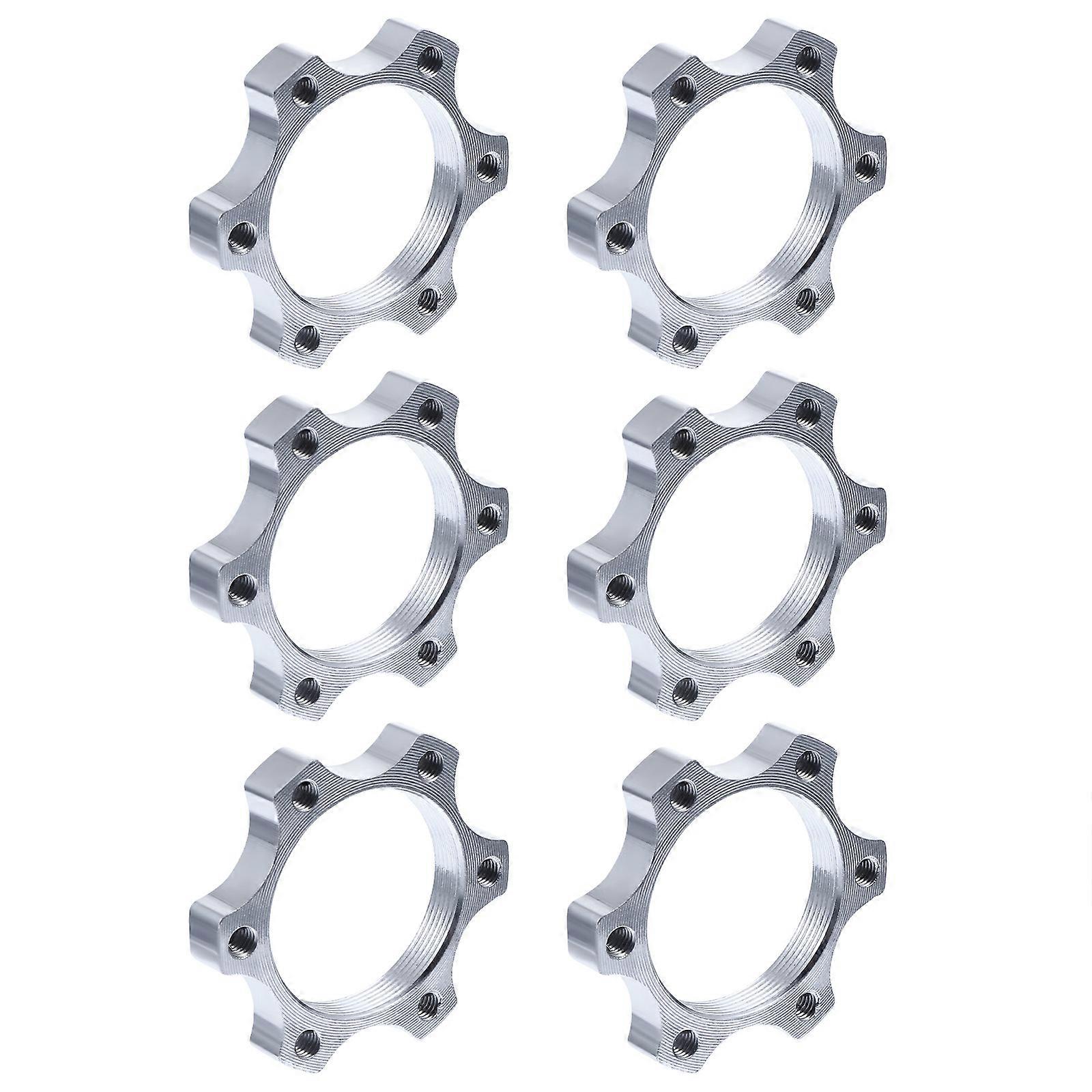 Bike Brake Hub Spacer 6Pcs Brake Disc Conversion Suitable For Cyclists Silver Aluminum Durable Design