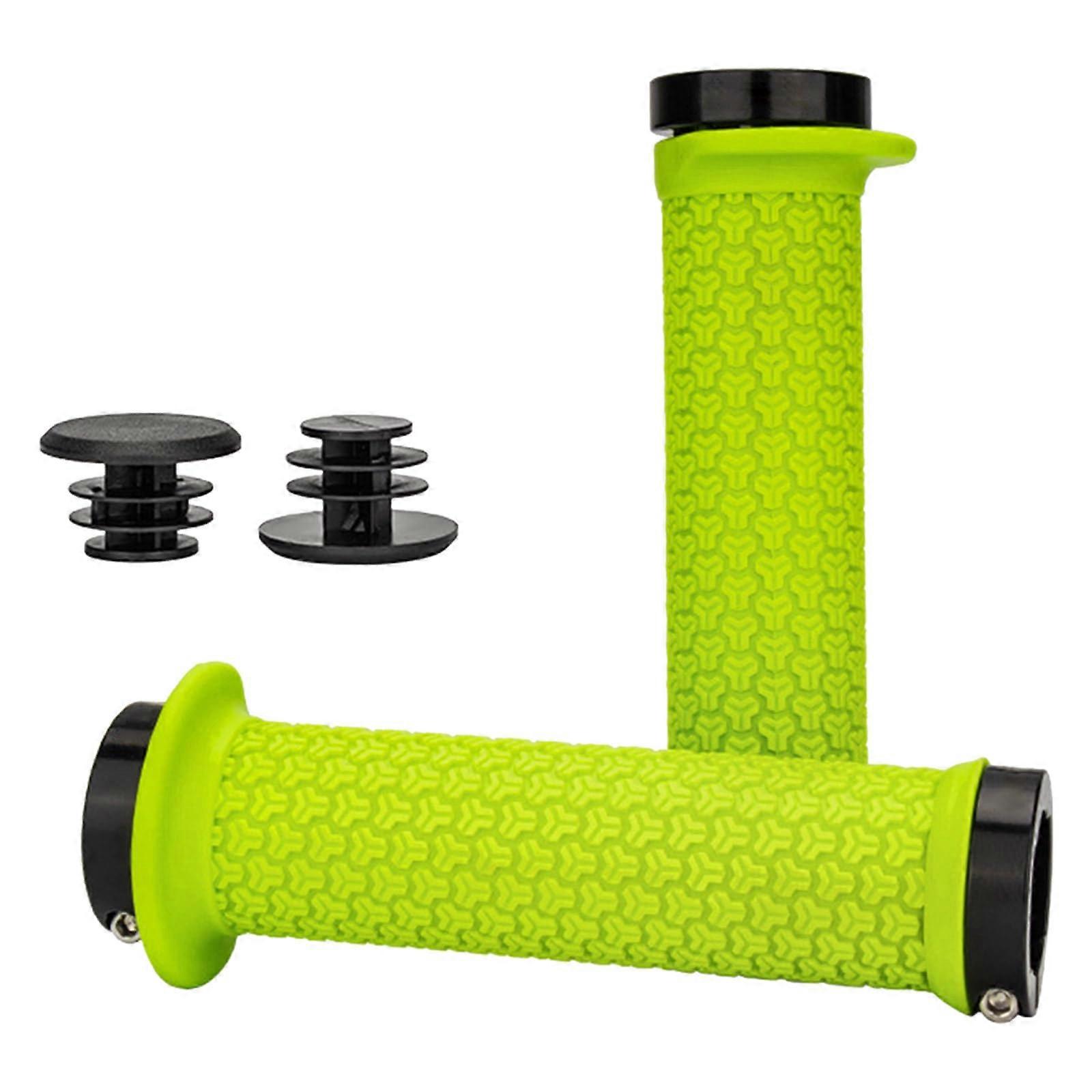 Bilateral Locks Mountain Bikes Handlebar Grips Not To A Smoothing Cycling Reading Grass Green