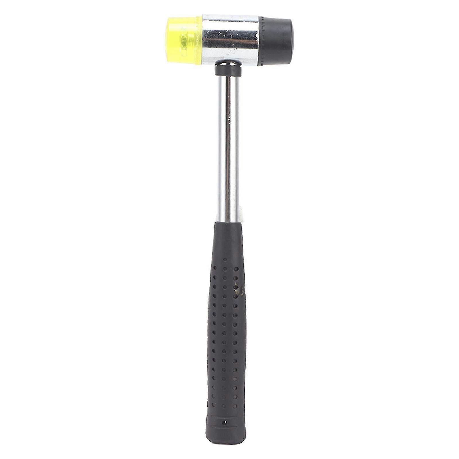 Double-Faced Rubber Hammer Mallet with Steel Pipe Handle - 25mm 255mm Hand Tool for Installation & Repair Tasks