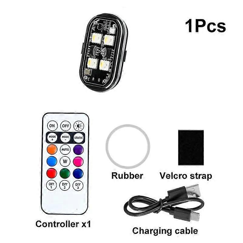 1/2/4/6pcs 7Colors Remote Control Strobe Light LED Warning Lamp Drone Strobe Light Motorcycle Tail Light for Car Motorcycle Bicycle RC Drone Flash