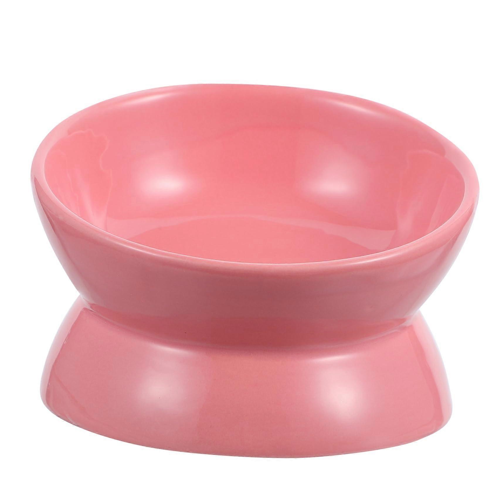 Elevated Cat Bowl Ceramic Slanted Design Dishwasher Safe Easy To Clean