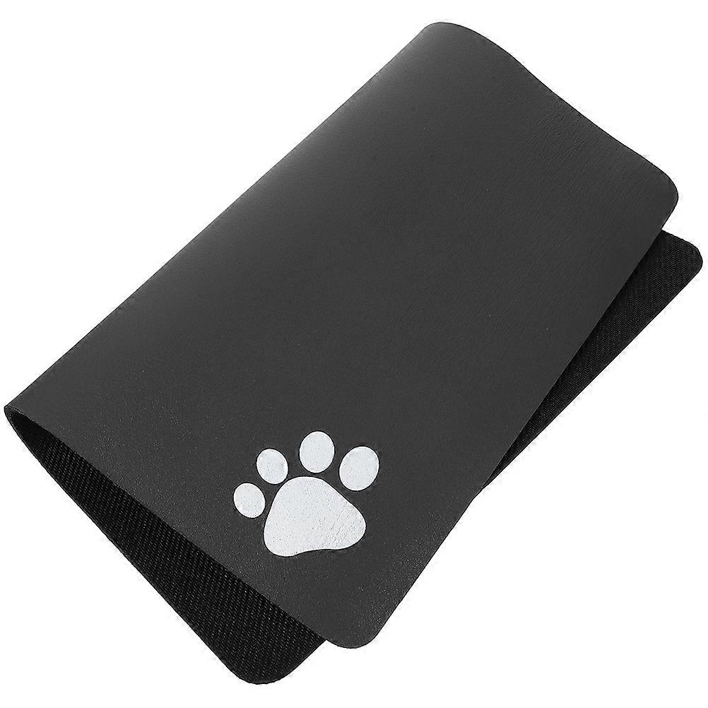 Durable Diatomite Pet Feeding Mat for Home Use Black Absorbs Water and Resists Stains 12.5 x 9 inches