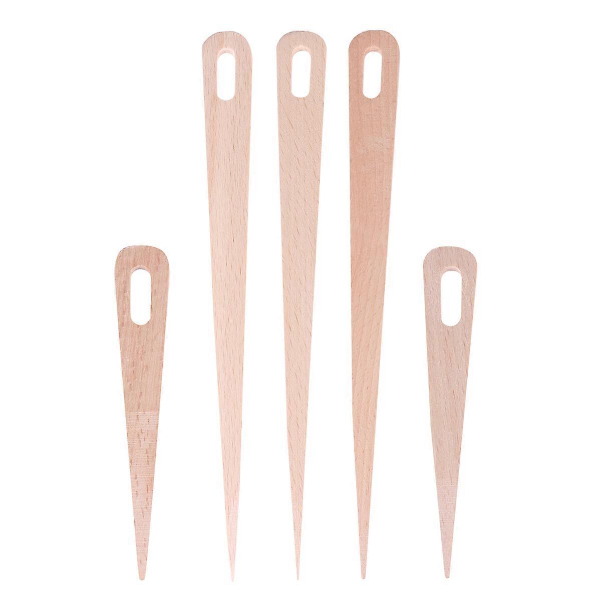 Wood Weaving Crochet Needles for DIY Crafts Beige Smooth Surface 5pcs 3 2 Small One