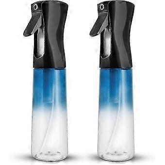 2pcs Red Blue Gradient High Pressure Continuous Mist Hair Spray Bottle 10oz 300ml Refillable Empty Plastic Fine Spray Bottle for Curly Hair Styling Cl