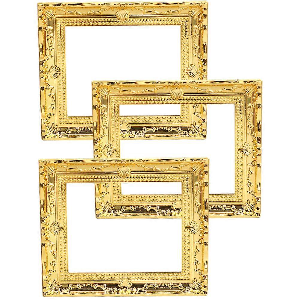 3pcs Tiny House Miniature Picture Frames - 1:12 Scale Dollhouse Accessories For Mini Photo Ornaments