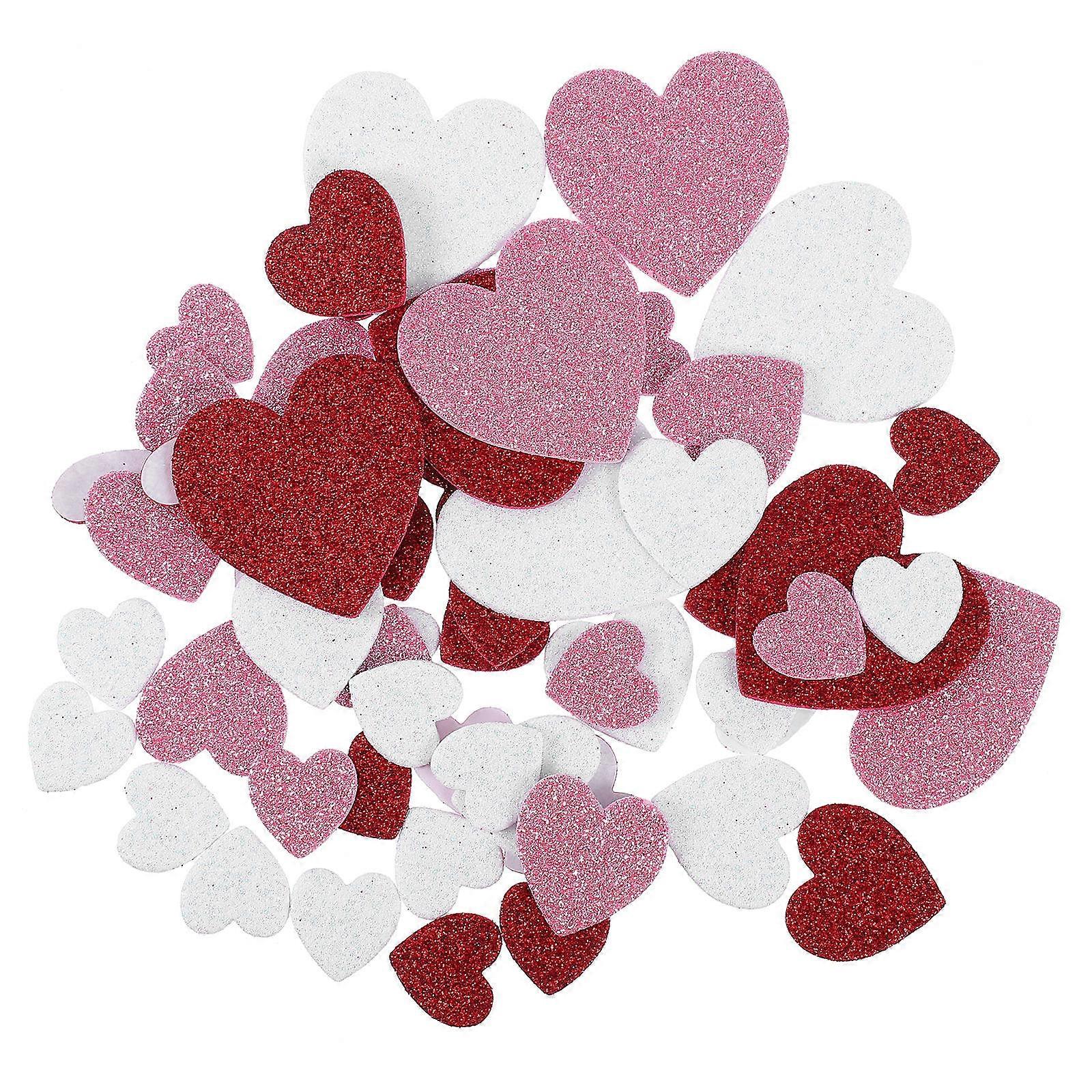 300Pcs Assorted Color Heart Shaped Stickers For Home Decoration Valentine's Day DIY Projects Self-Adhesive Crafting