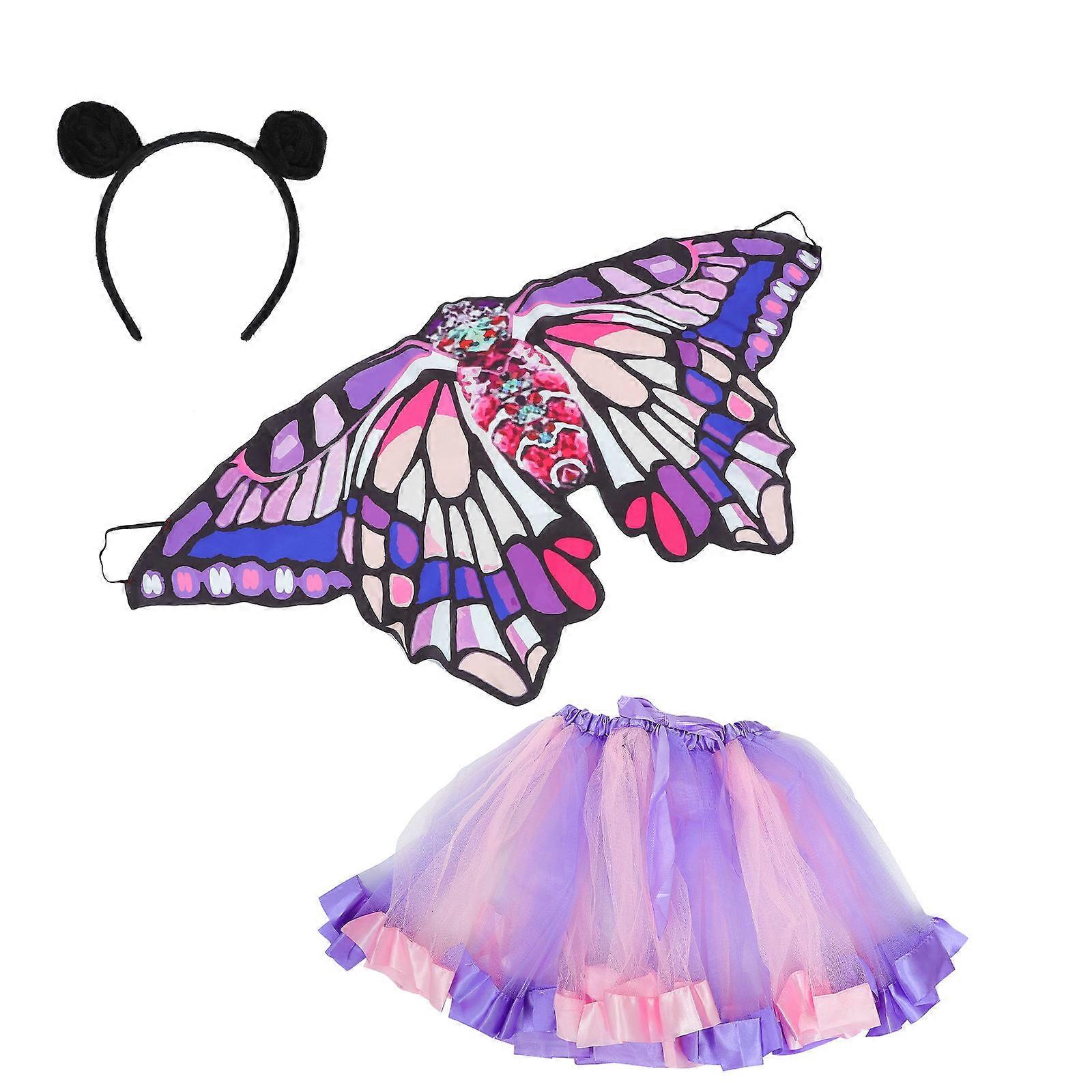 Festival Skirts 1 Set Performance Wear For Children Assorted Color With Butterfly Wing Design