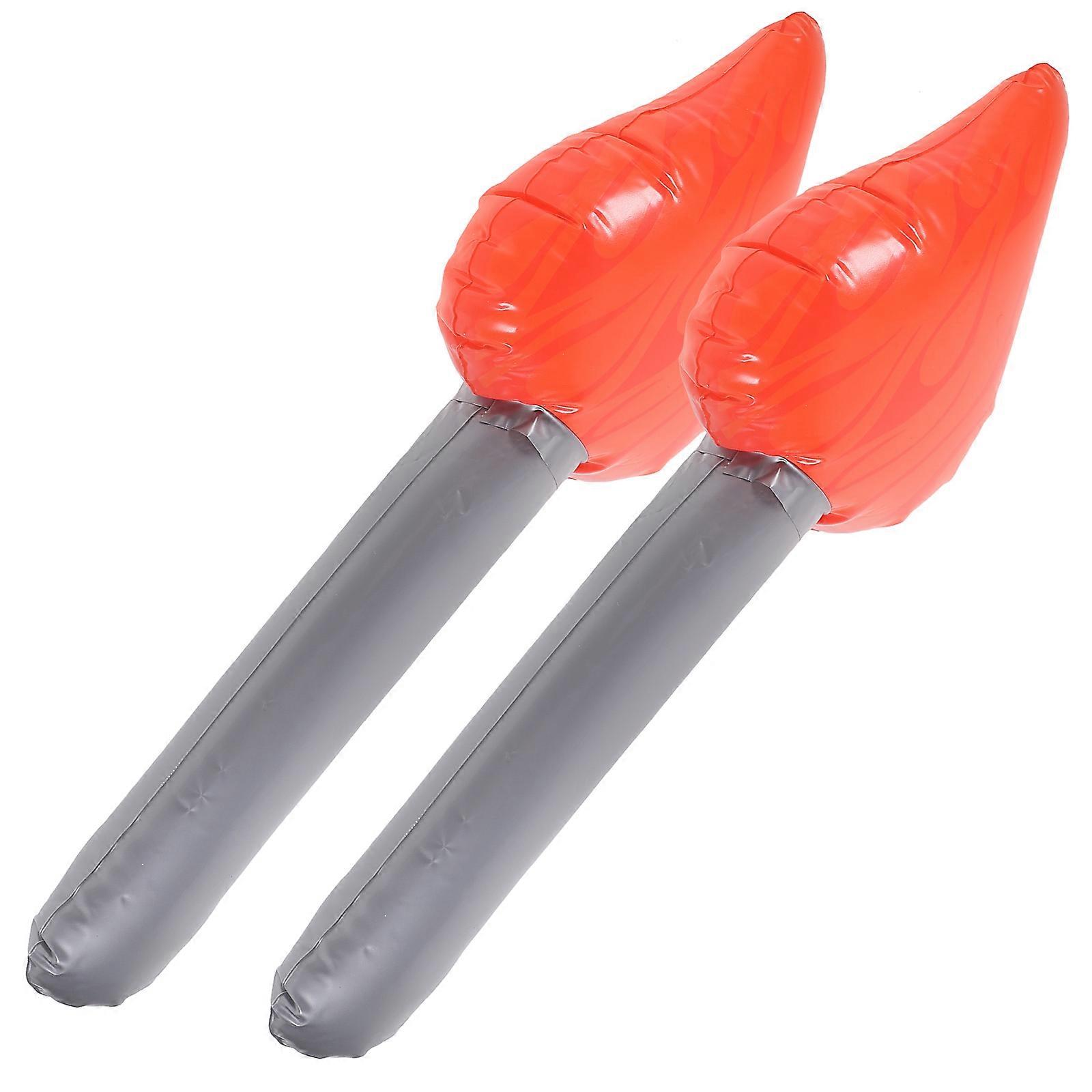 Inflatable Torch Props 2Pcs With Torch Shape For Stage Performance Bonfire Parties PVC Material