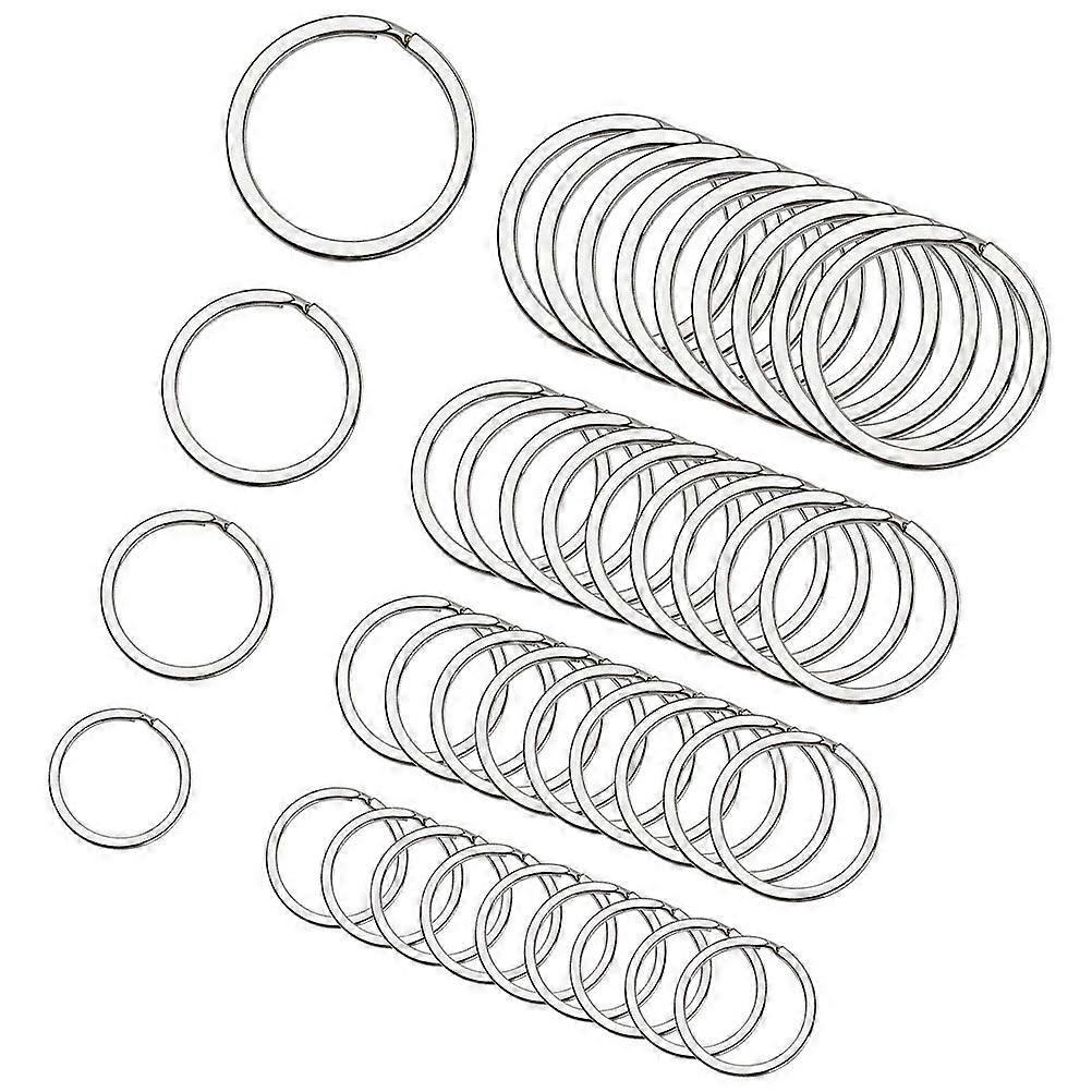 Here's a refined and professional product description based on your input:

 

**40pcs Stainless Steel Key Rings – Flat Keychains for Car, Household