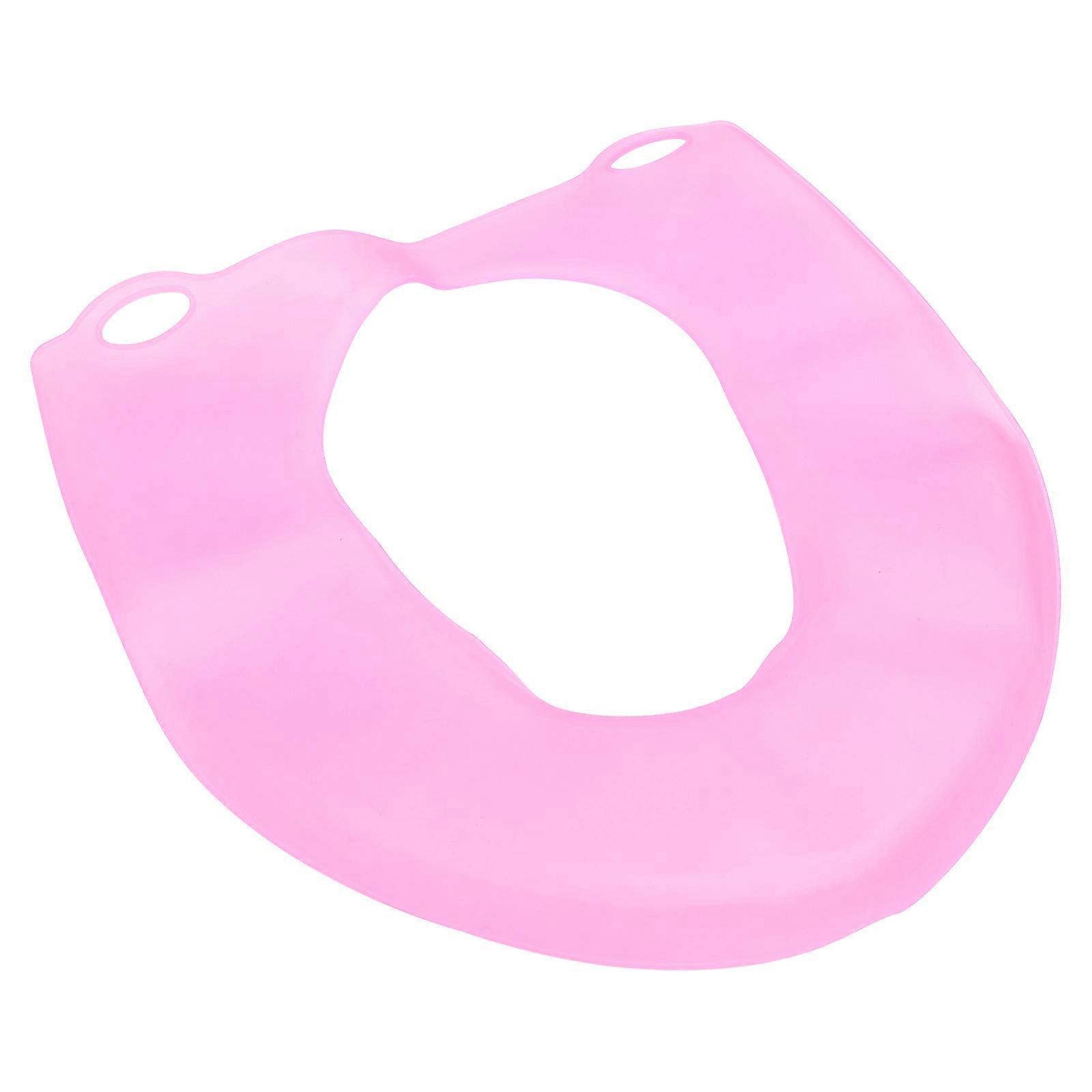 Pink Toilet Seat Cushion Mat Waterproof Silicone Round Pad Suitable For Pregnant Women In Bathrooms 41x38cm 1Pcs