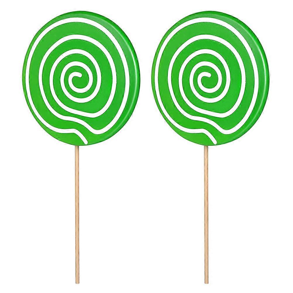 Green Simulation Lollipop Decoration for Photo Props and Scene Adornments Made of Synthetic Material