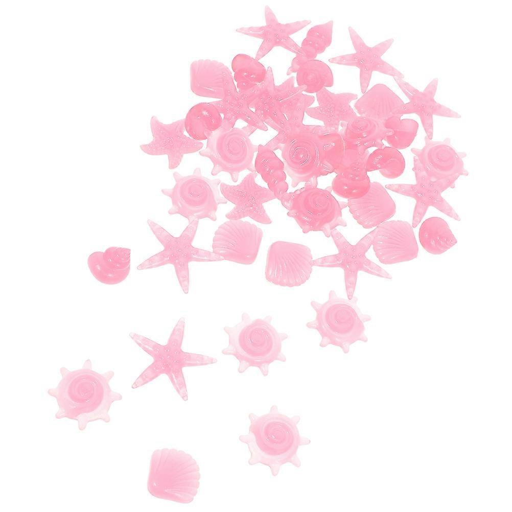 Glow in the Dark Fish Tank Decorations with Pink Resin Stones for Aquariums and Gardens 100pcs