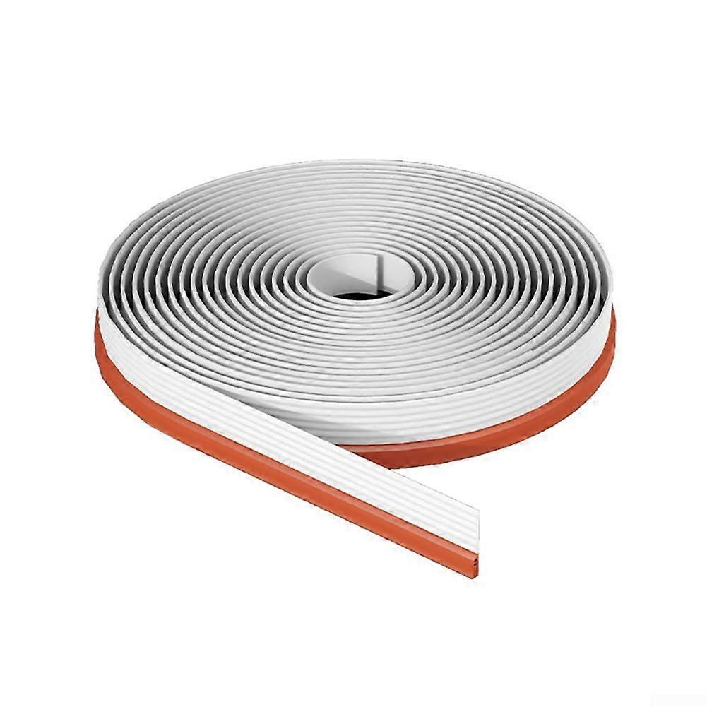 Door sealing strip to prevent air leaks, 400 cm, TPE with strong adhesion for longlasting use (white and orange) White/Orange