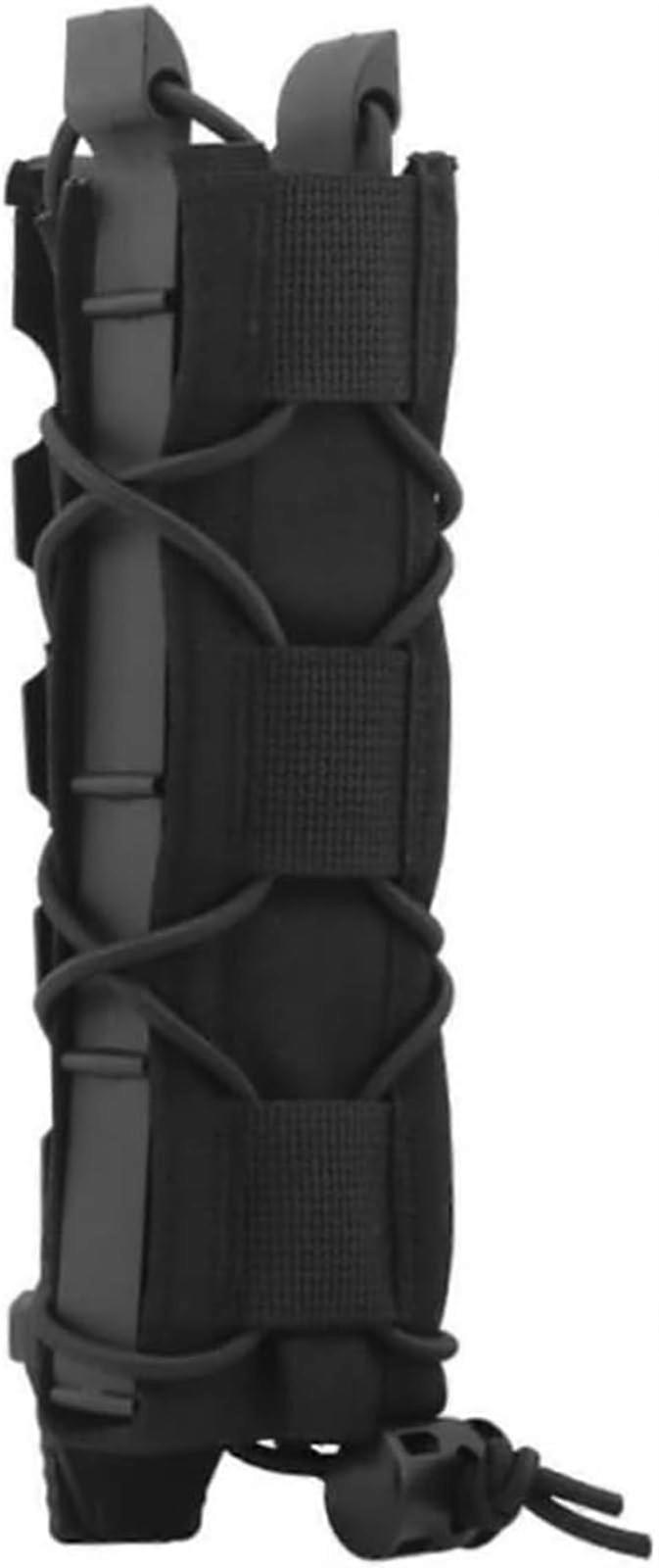 Tactical 9 mm Long Single Magazine Bag for MP5 MP7 .45 Pistol, MOLLE Clip Carrier in Black, Durable Hunting Accessory