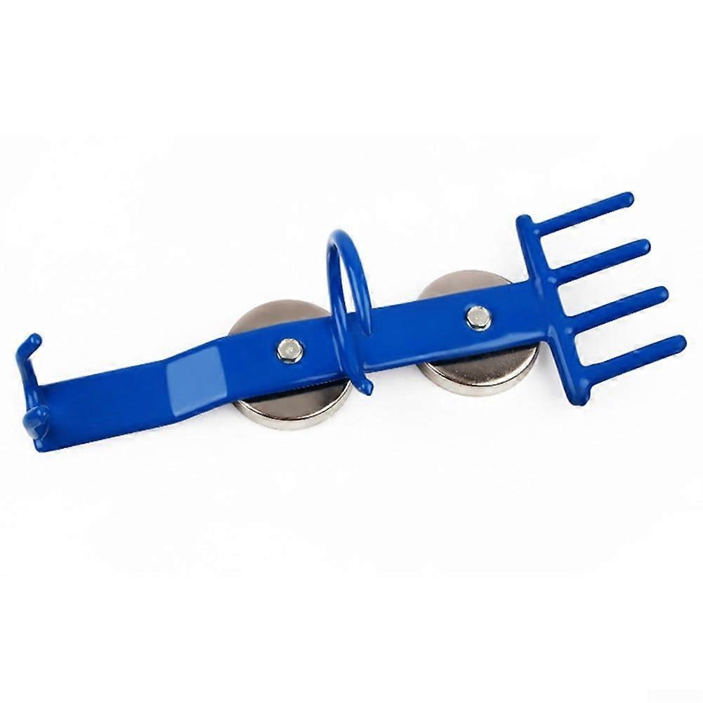 Magnetic tool holder for efficient storage of various sizes of pneumatic wrenches in a convenient location (B).