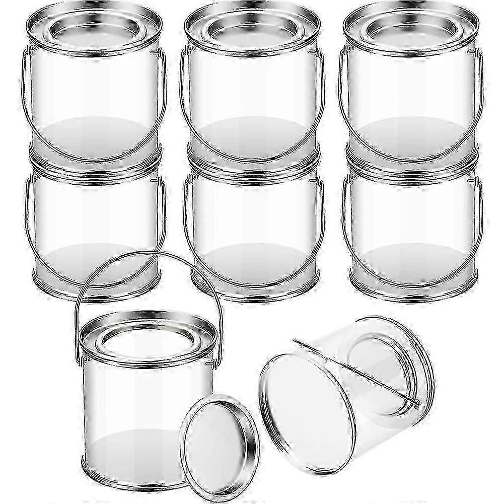 Paint Bucket Clear Bucket with Metal Lids and Handle Decorative Clear Plastic Bucket Storage Clear