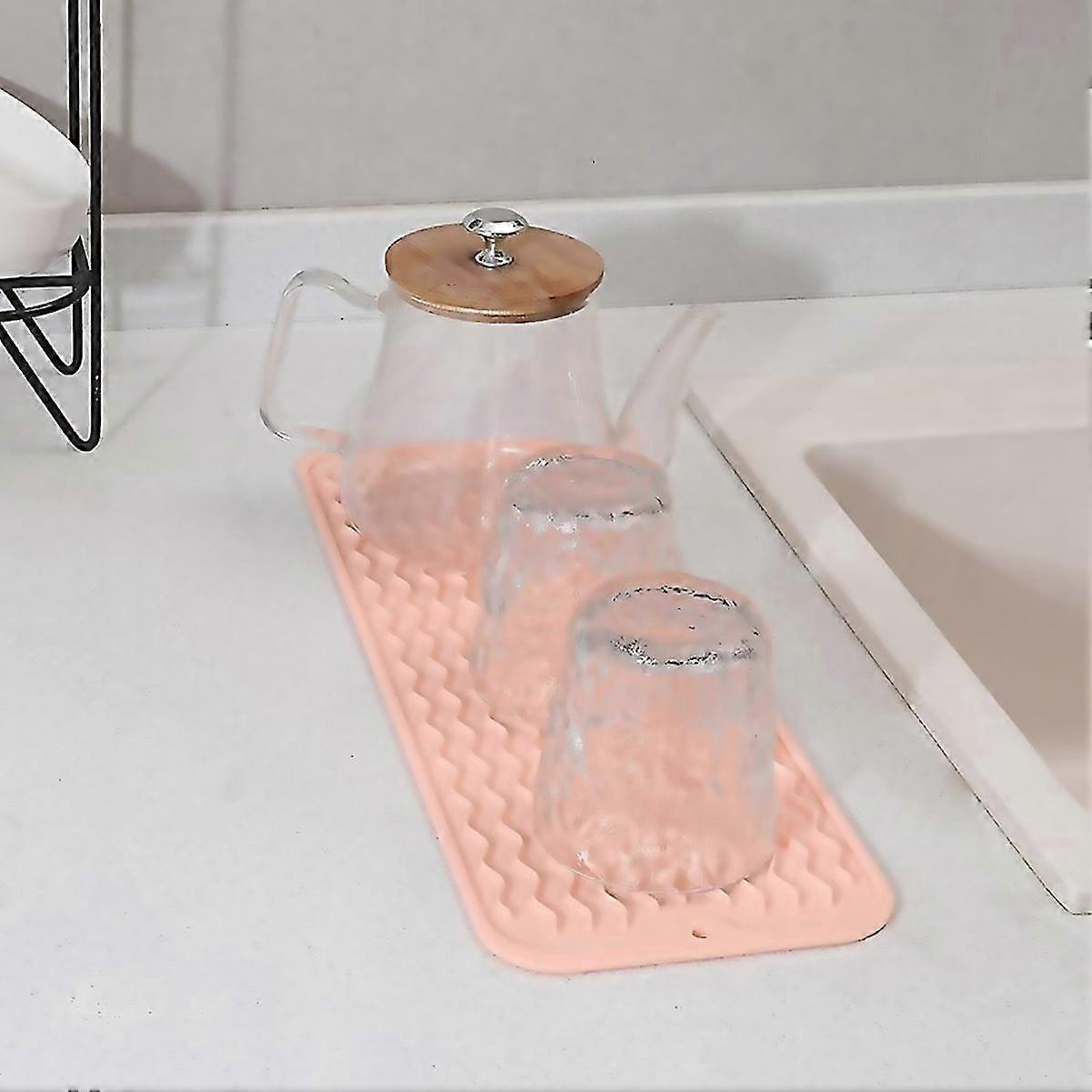 For dish drying mat for multiple usage silicone mat for kitchen pinkb