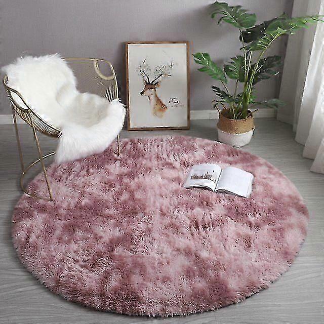 Plush Round Rug Fluffy White Carpets for Living Room Soft Home Decor Bedroom