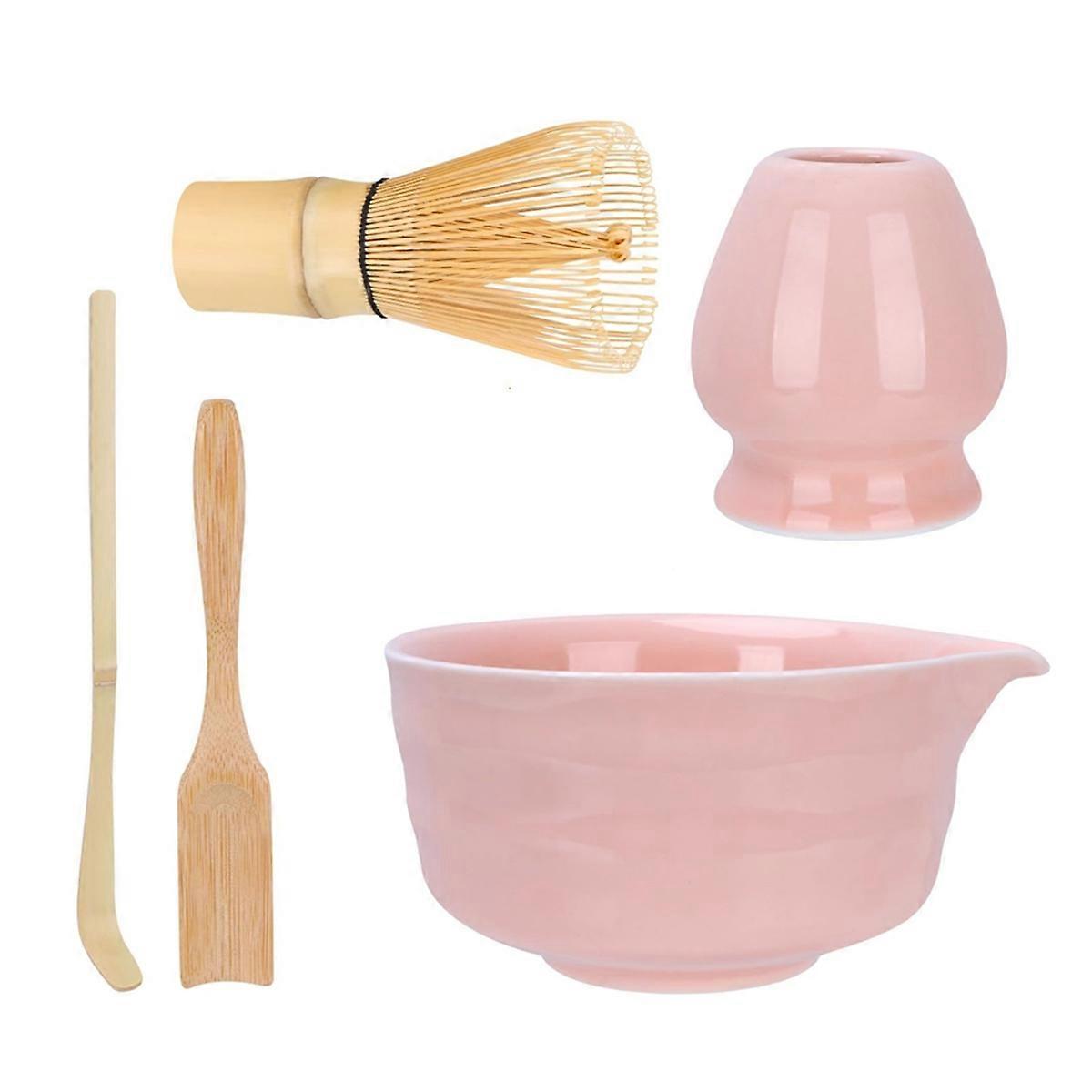 5Pcs Japanese Ceramic Matcha Gift Box Matcha Tea Set with Whisk Spoon and Bowl Sumptuous Grinder Brush Tea Tools
